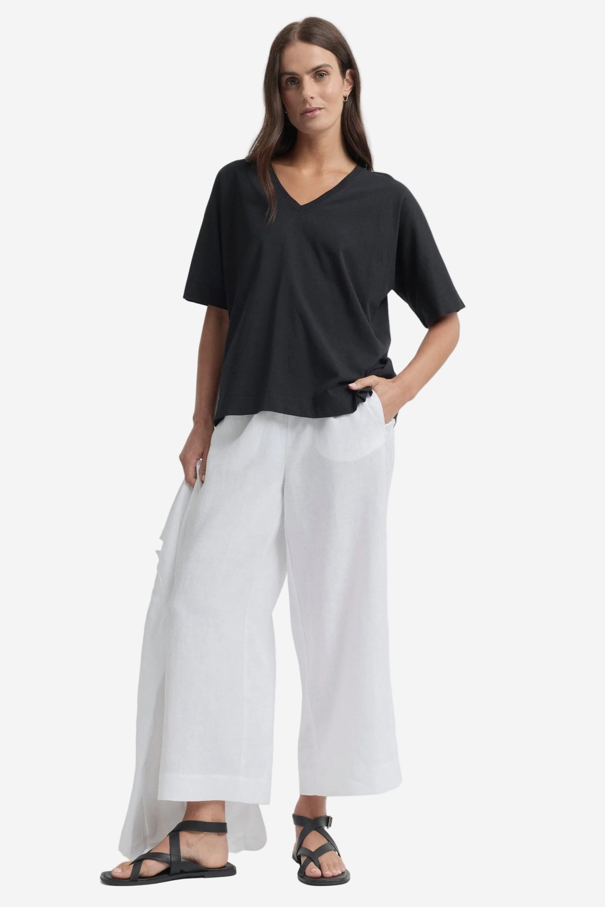 YARRA TRAIL GLASS TEE - BLACK - THE VOGUE STORE