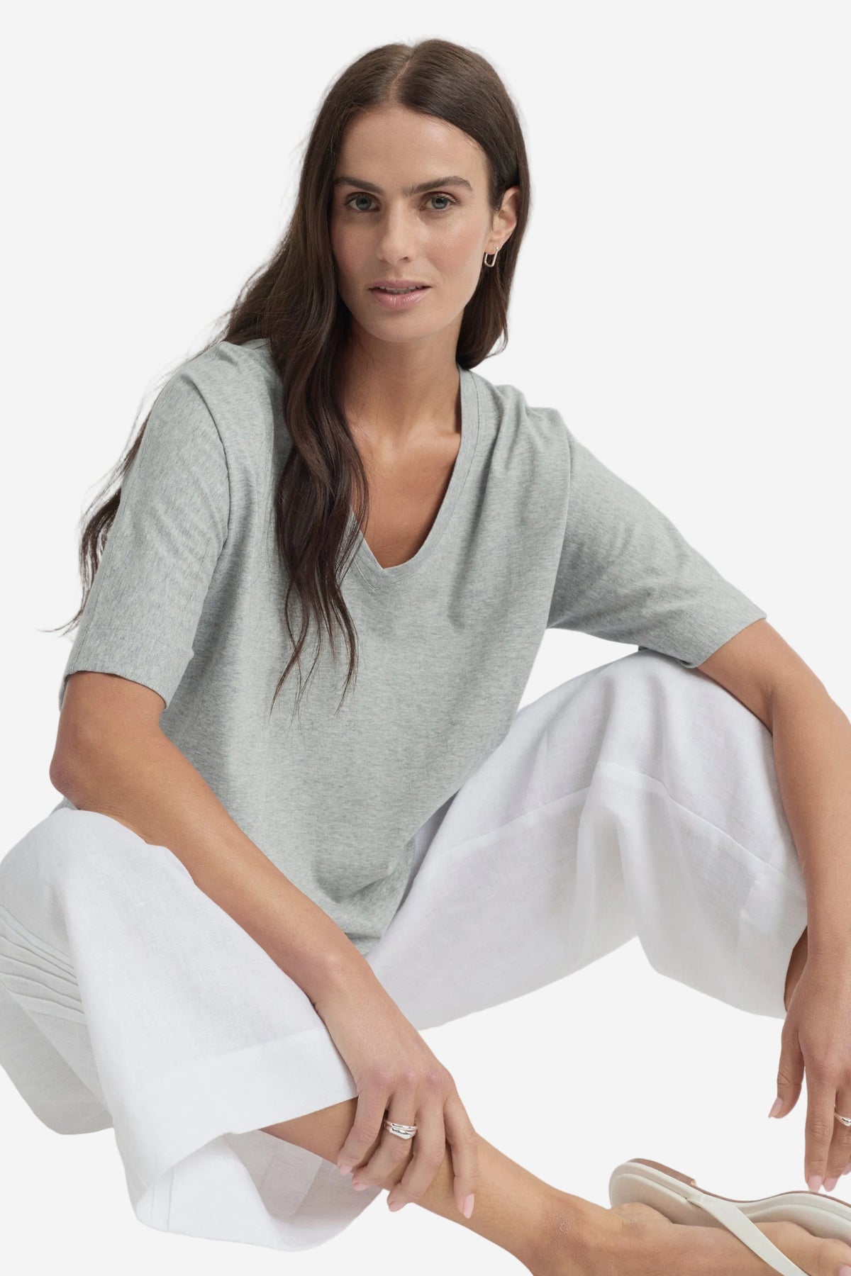 YARRA TRAIL GLASS TEE - ASH MARLE - THE VOGUE STORE 