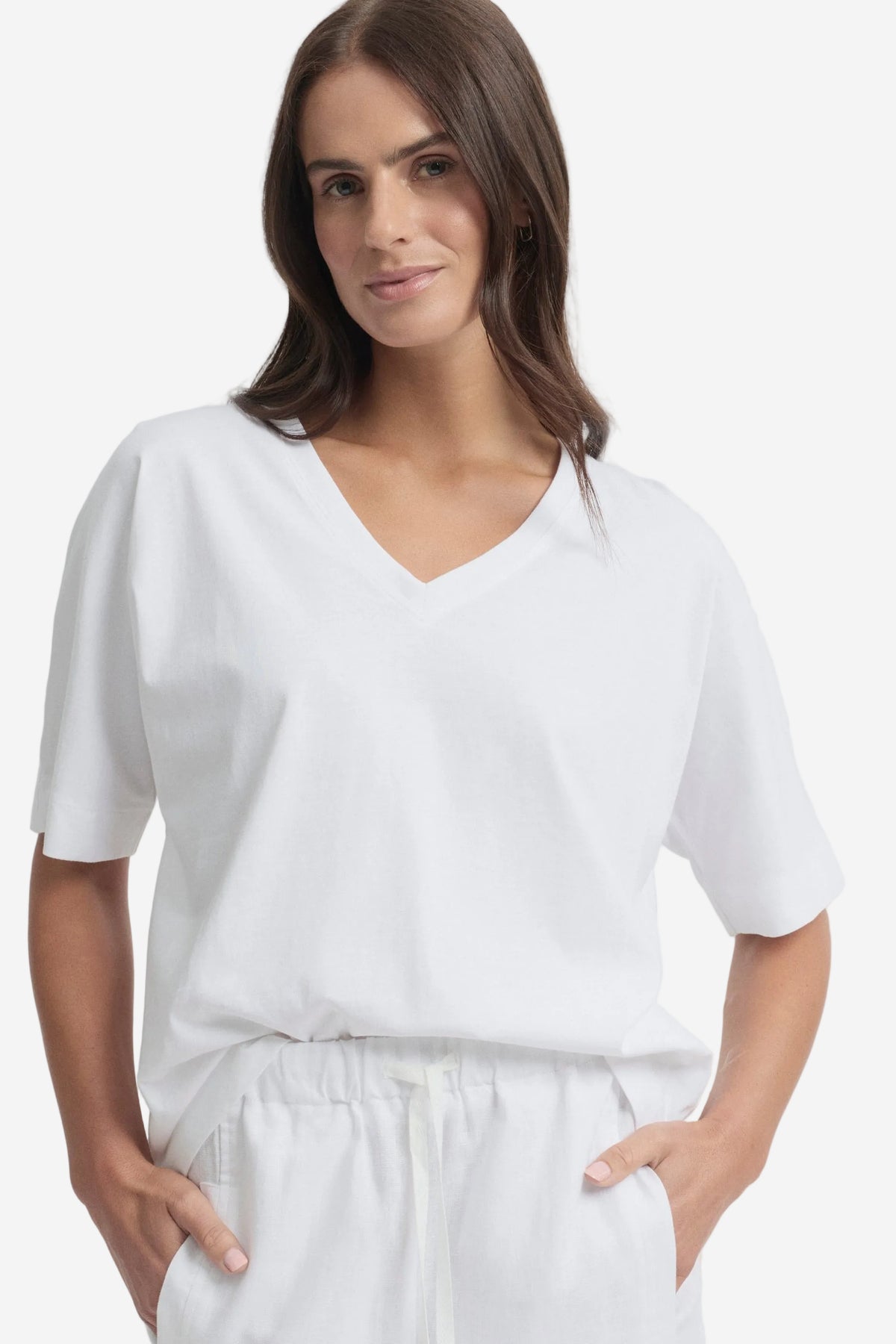 YARRA TRAIL GLASS TEE - WHITE - THE VOGUE STORE