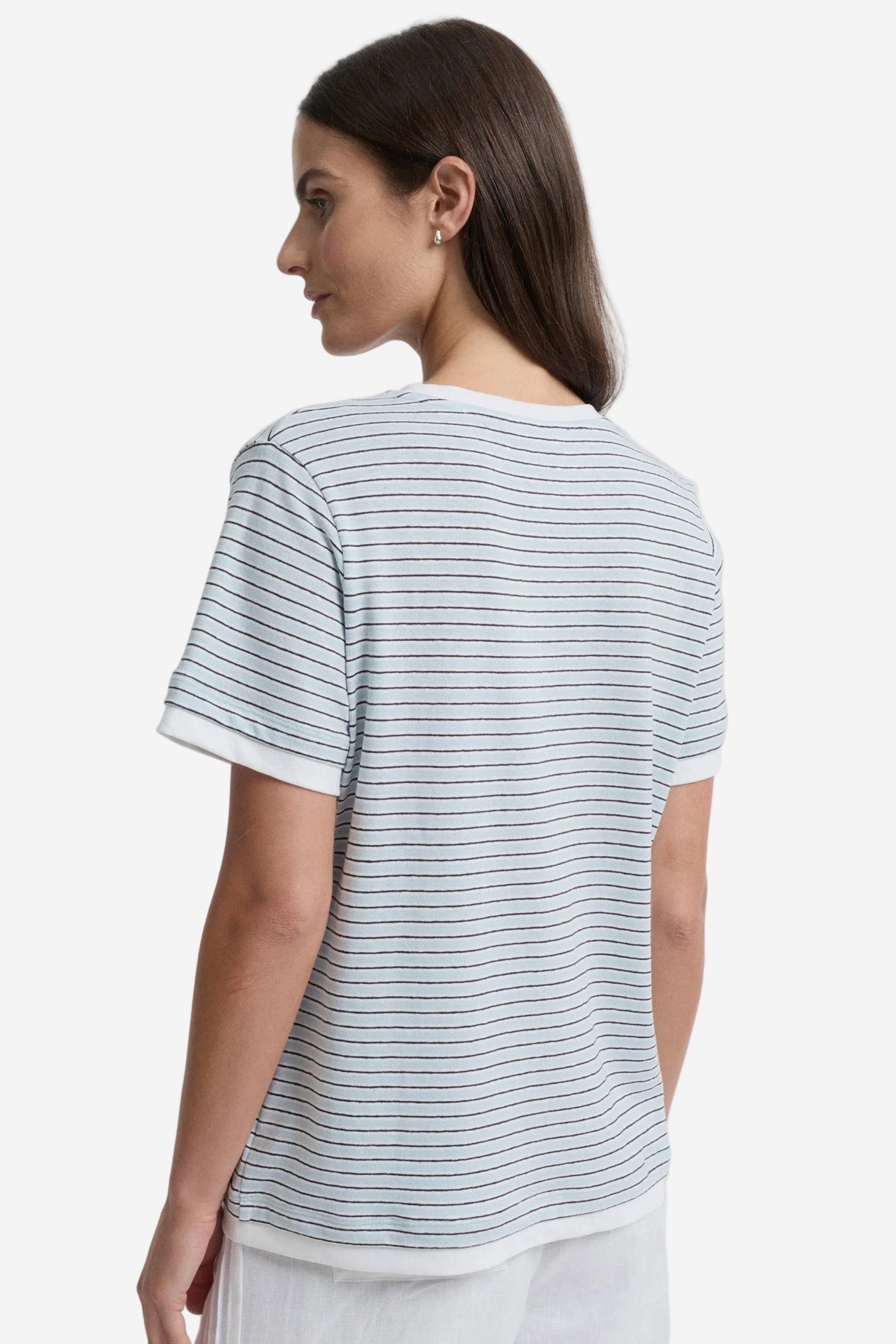 YARRA TRAIL MARAIS TEE - MIST STRIPE - THE VOGUE STORE