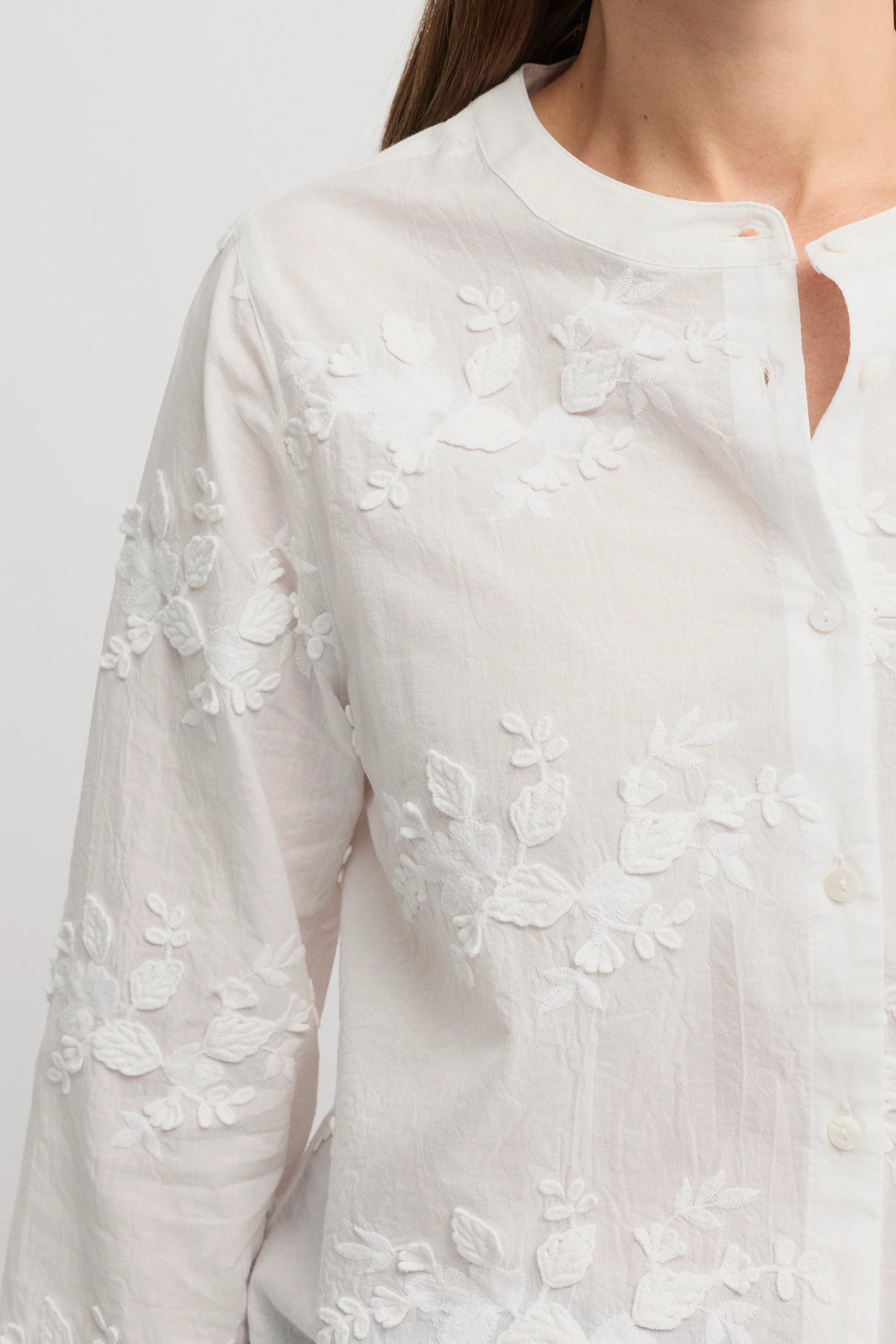 YARRA TRAIL DAINTY SHIRT - WHITE - THE VOGUE STORE