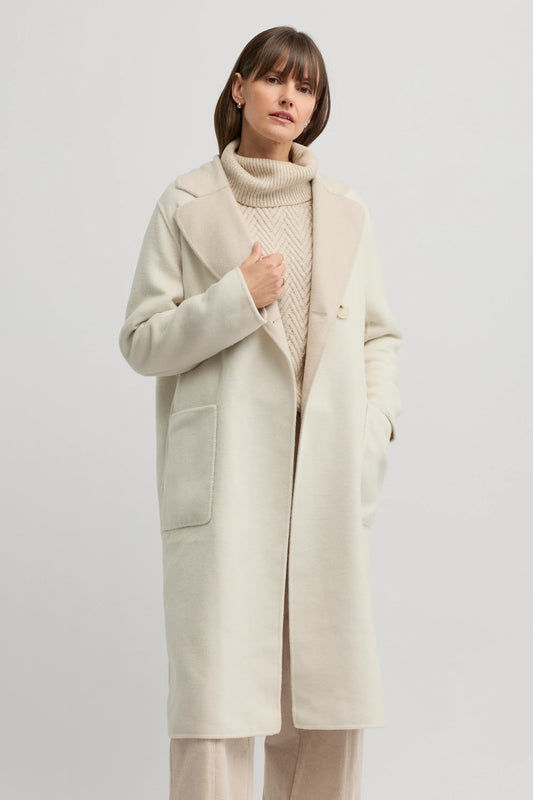 YARRA TRAIL TWAIN COAT - ALMOND/ECRU - THE VOGUE STORE