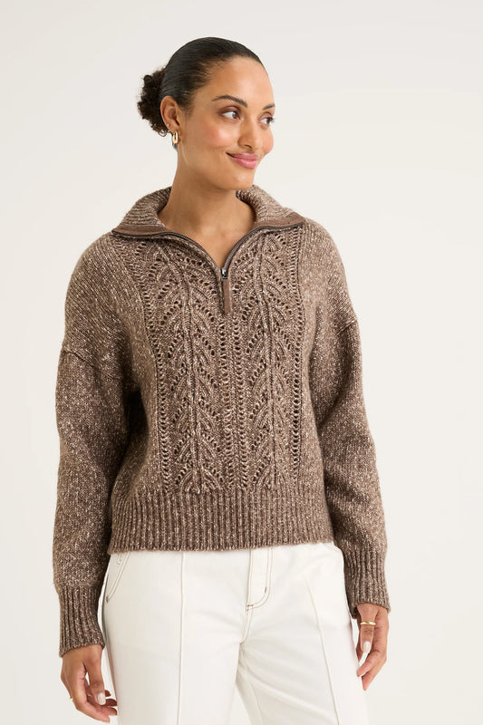 YARRA TRAIL VINE KNIT - SANDSTONE - THE VOGUE STORE