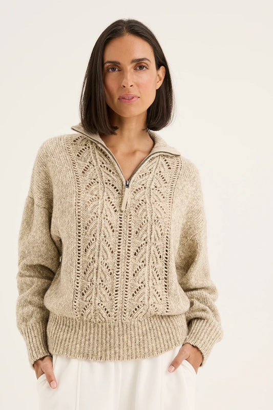 YARRA TRAIL VINE KNIT - ECRU - THE VOGUE STORE