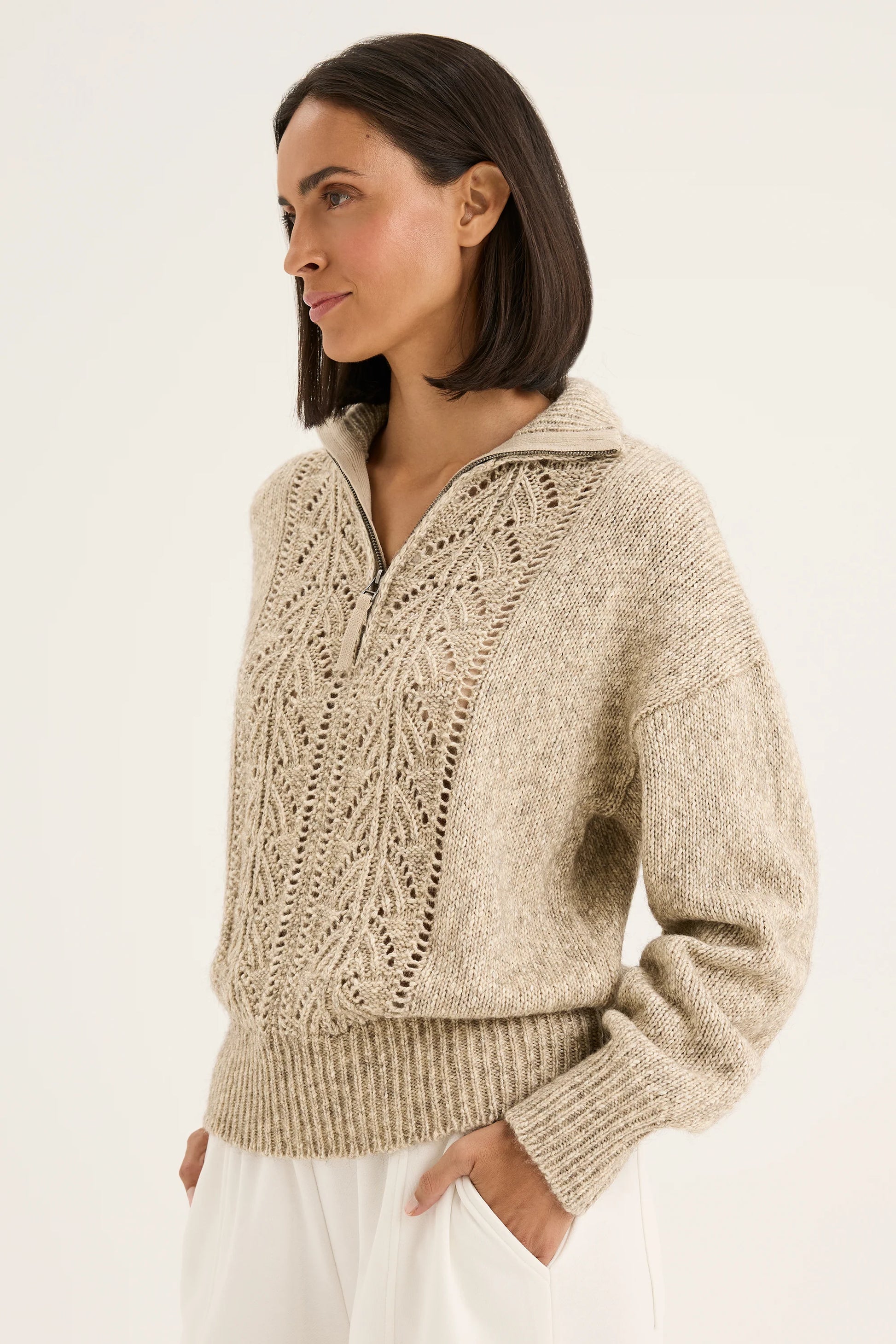 YARRA TRAIL VINE KNIT - ECRU - THE VOGUE STORE