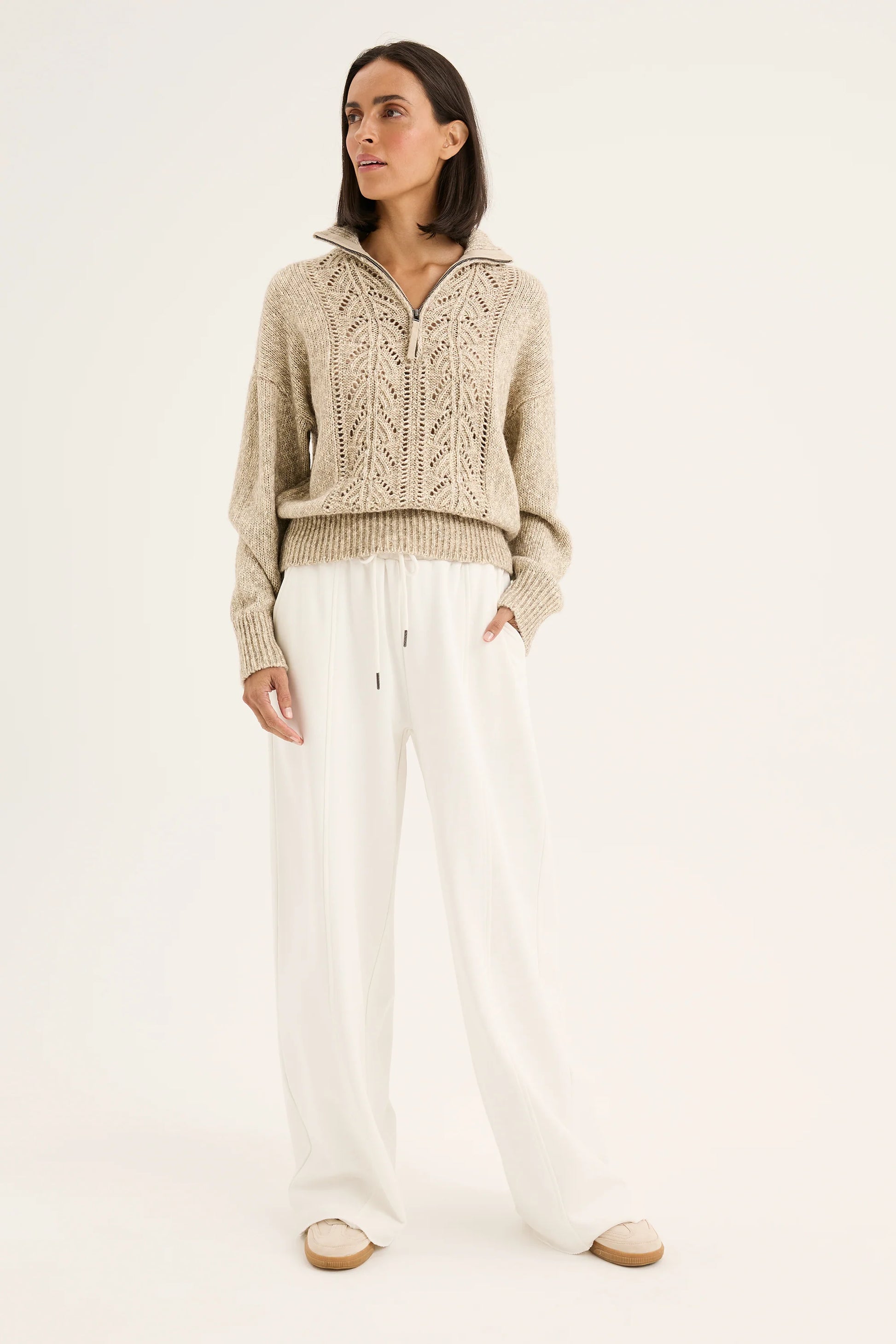 YARRA TRAIL VINE KNIT - ECRU - THE VOGUE STORE
