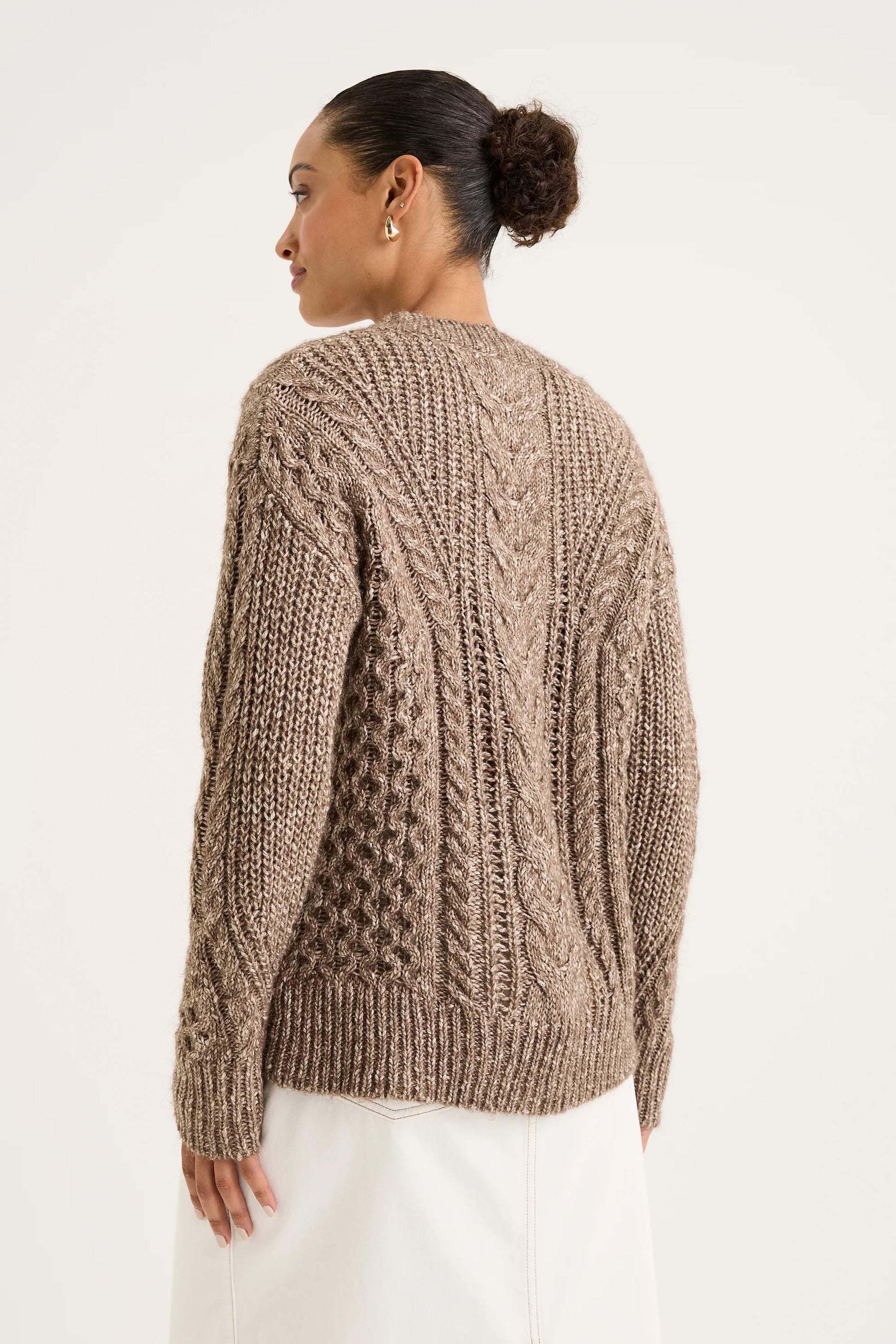YARRA TRAIL GOSSAMER CARDI - SANDSTONE - THE VOGUE STORE
