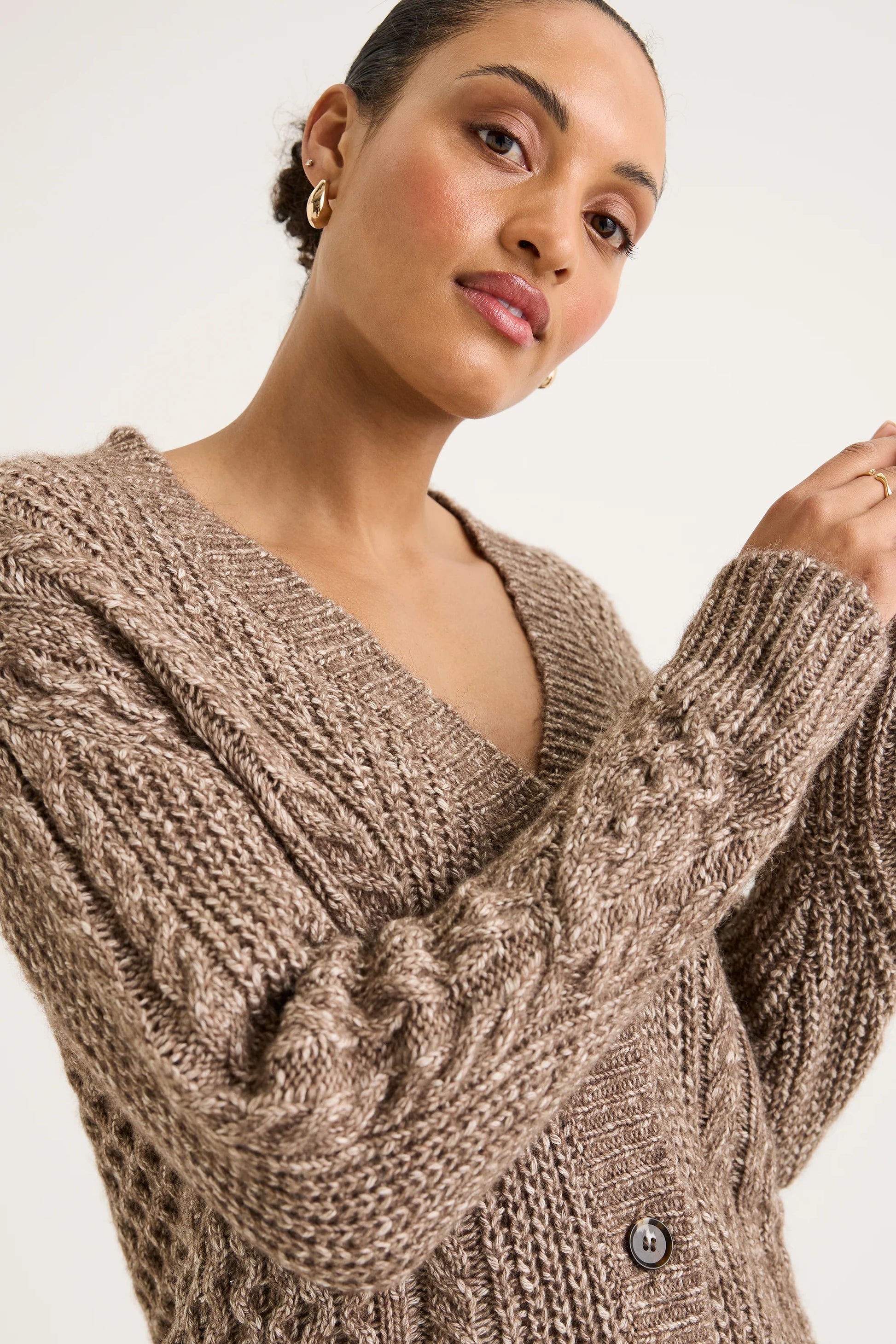 YARRA TRAIL GOSSAMER CARDI - SANDSTONE - THE VOGUE STORE