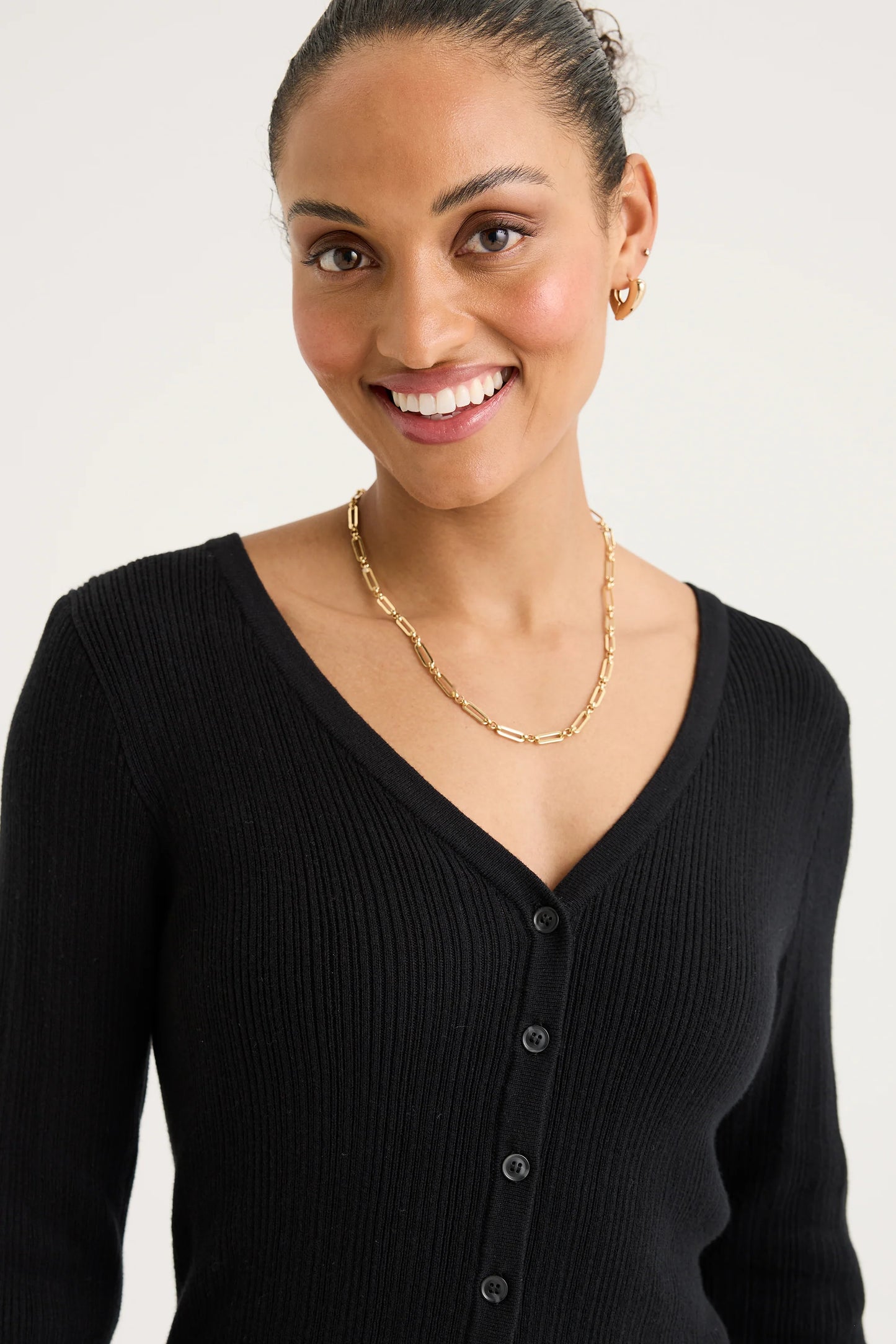 YARRA TRAIL MICA CARDI - BLACK - THE VOGUE STORE
