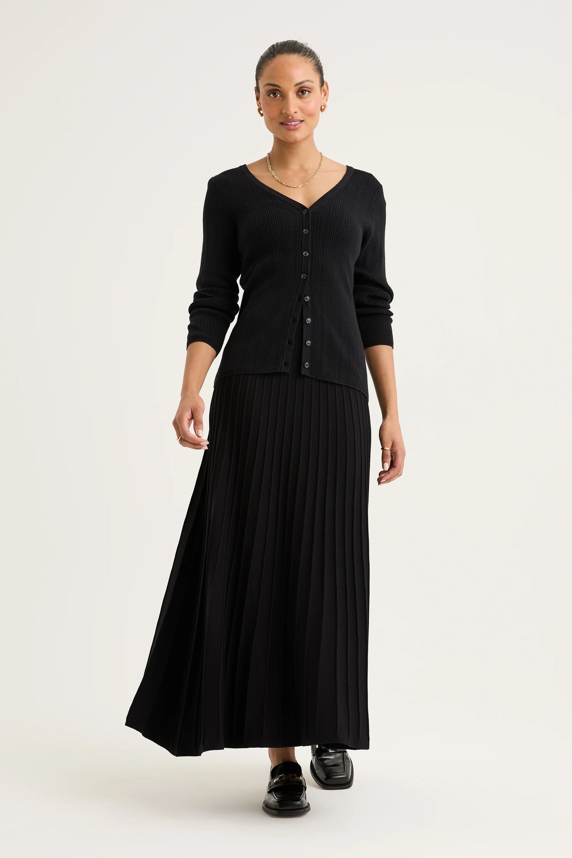 YARRA TRAIL MICA CARDI - BLACK - THE VOGUE STORE