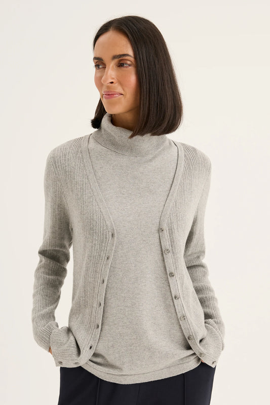 YARRA TRAIL MICA CARDI - SILVER MARLE - THE VOGUE STORE