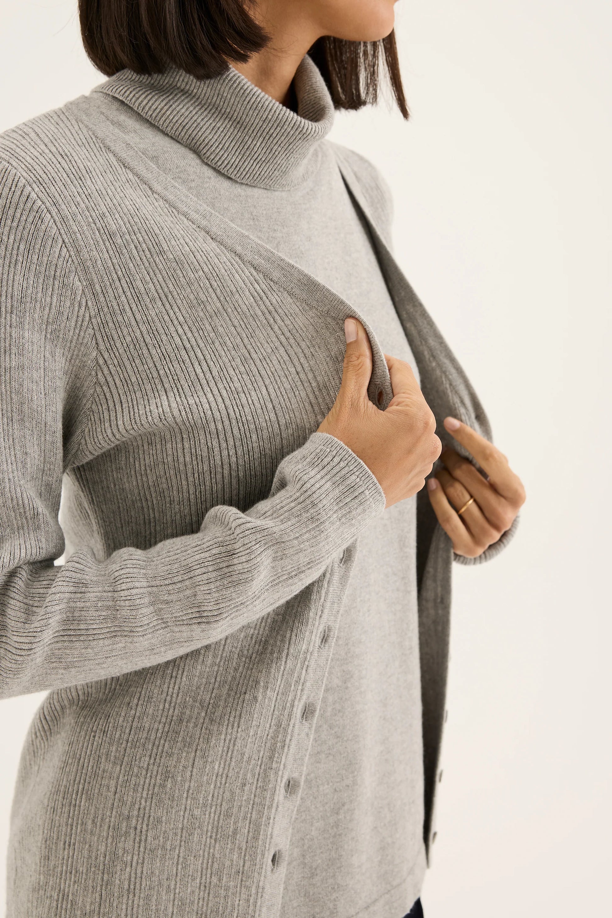 YARRA TRAIL MICA CARDI - SILVER MARLE - THE VOGUE STORE