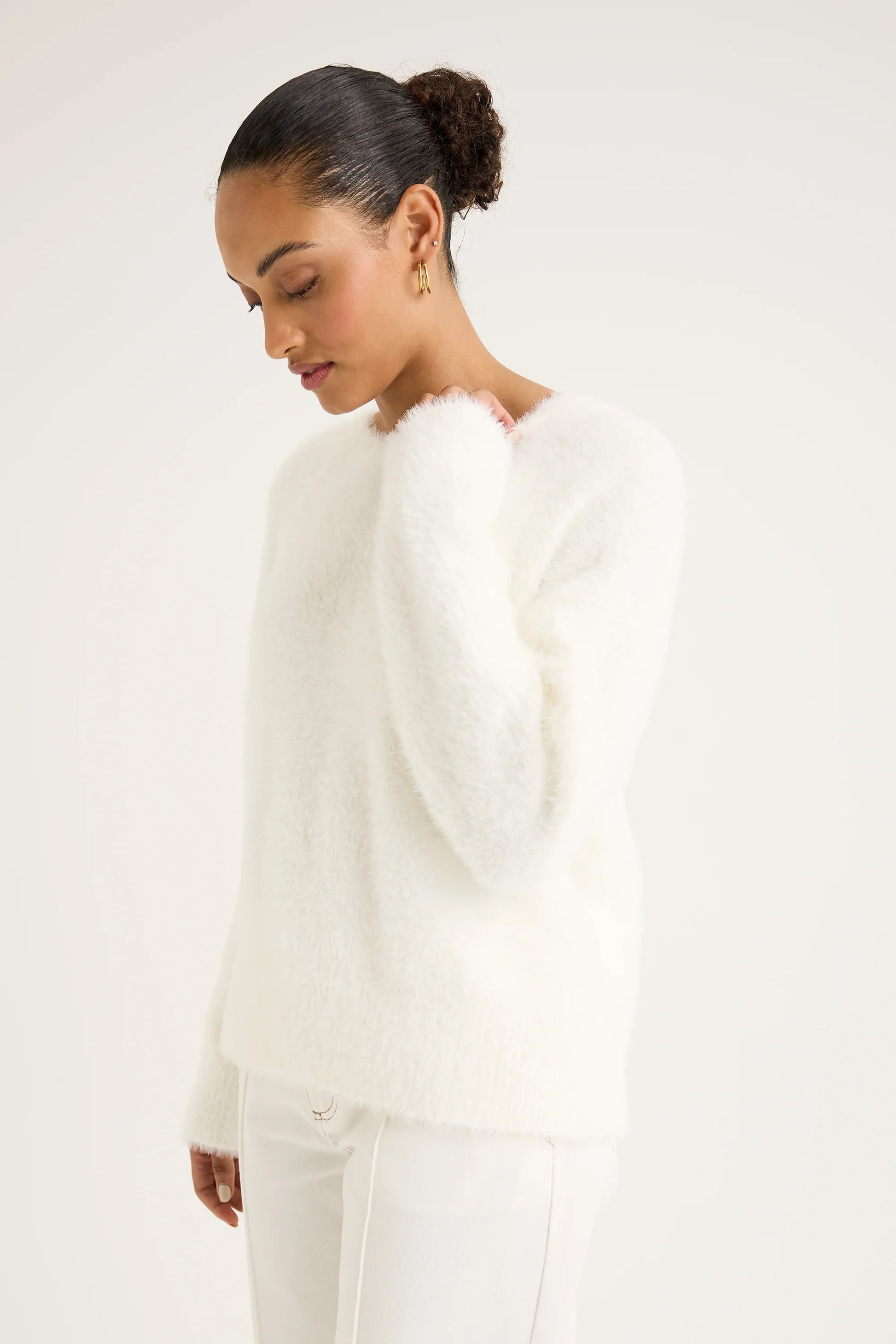 YARRA TRAIL FEATHER KNIT - ECRU - THE VOGUE STORE