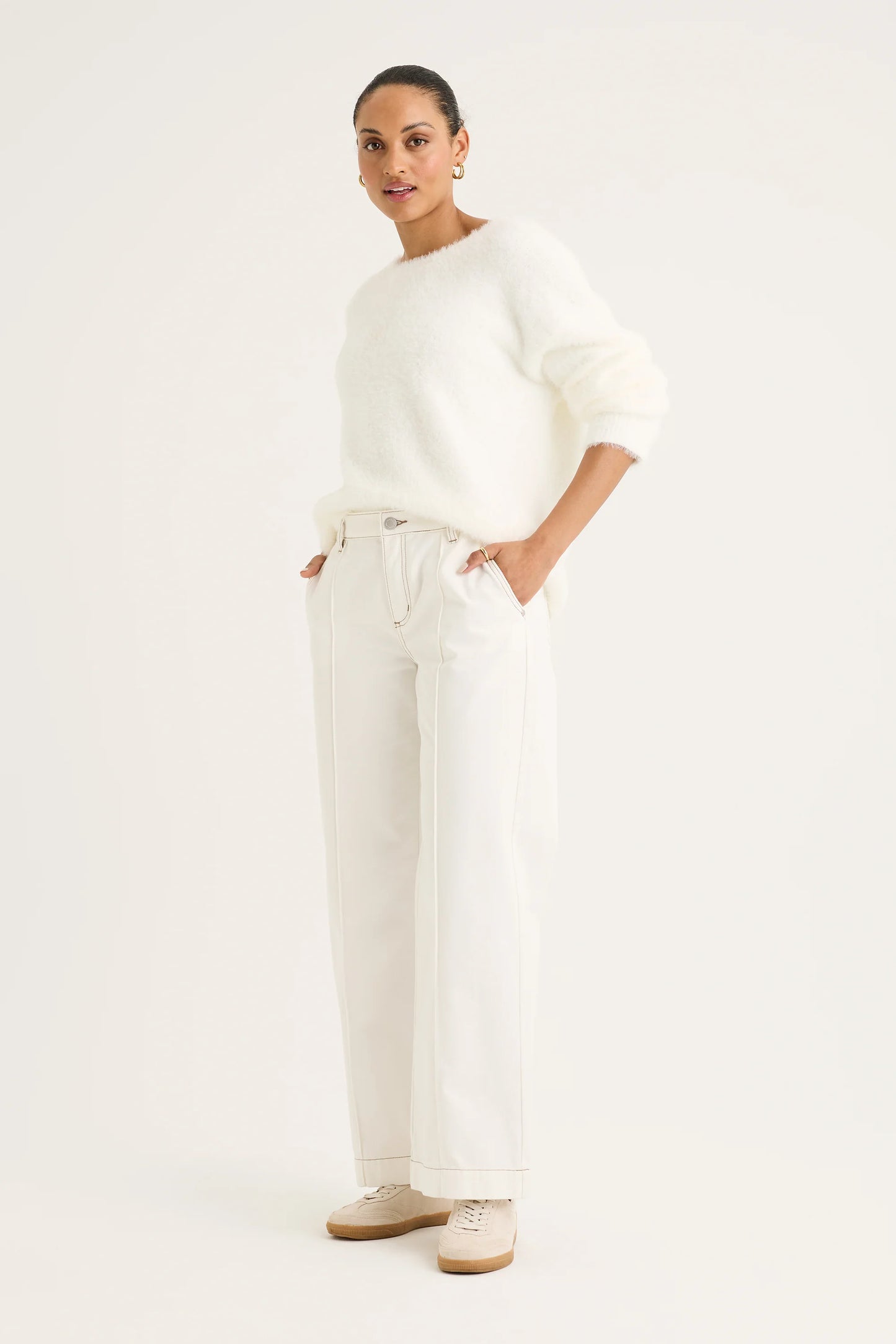 YARRA TRAIL FEATHER KNIT - ECRU - THE VOGUE STORE
