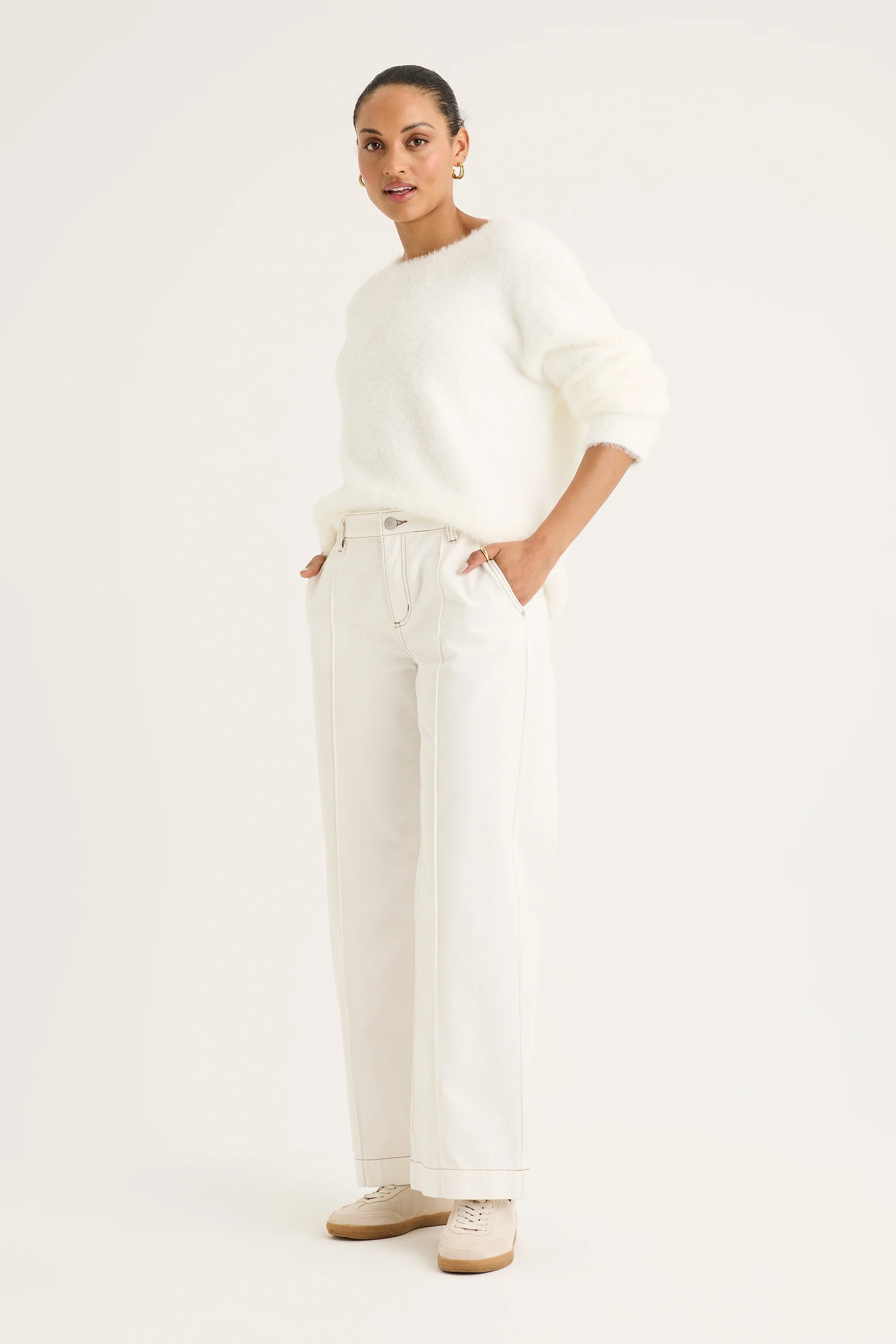 YARRA TRAIL FEATHER KNIT - ECRU - THE VOGUE STORE