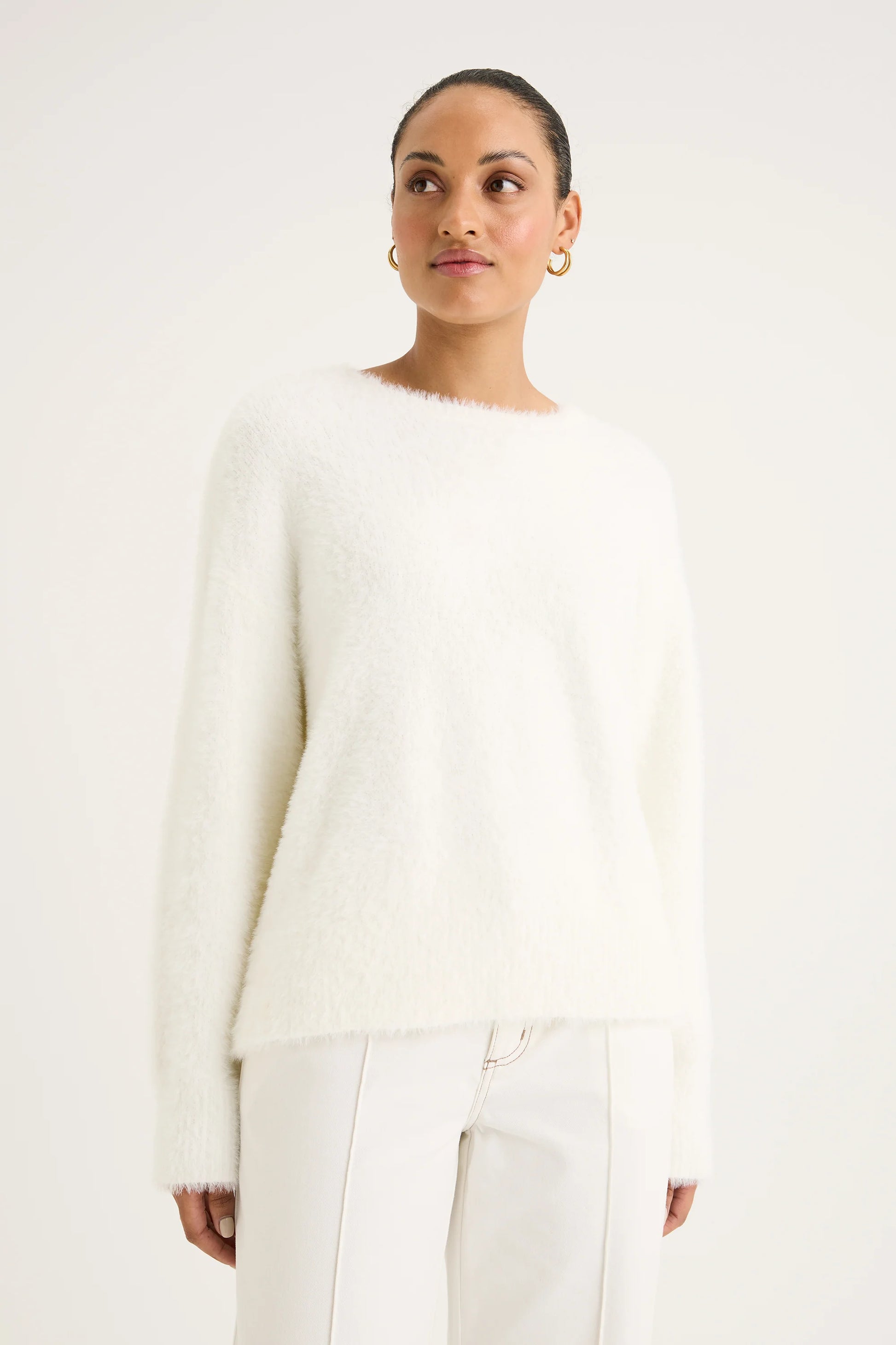 YARRA TRAIL FEATHER KNIT - ECRU - THE VOGUE STORE