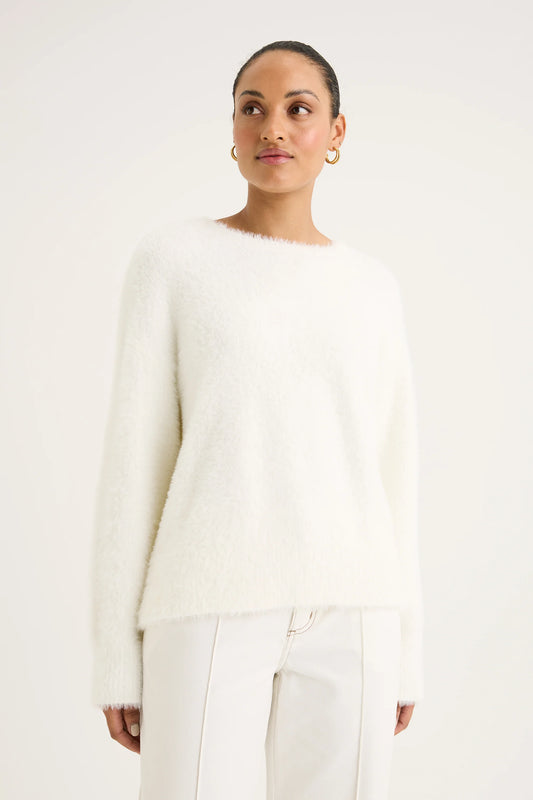 YARRA TRAIL FEATHER KNIT - ECRU - THE VOGUE STORE
