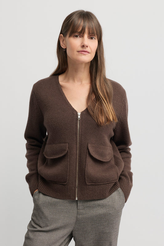 YARRA TRAIL CENTOSA CARDI - TRUFFLE - THE VOGUE STORE