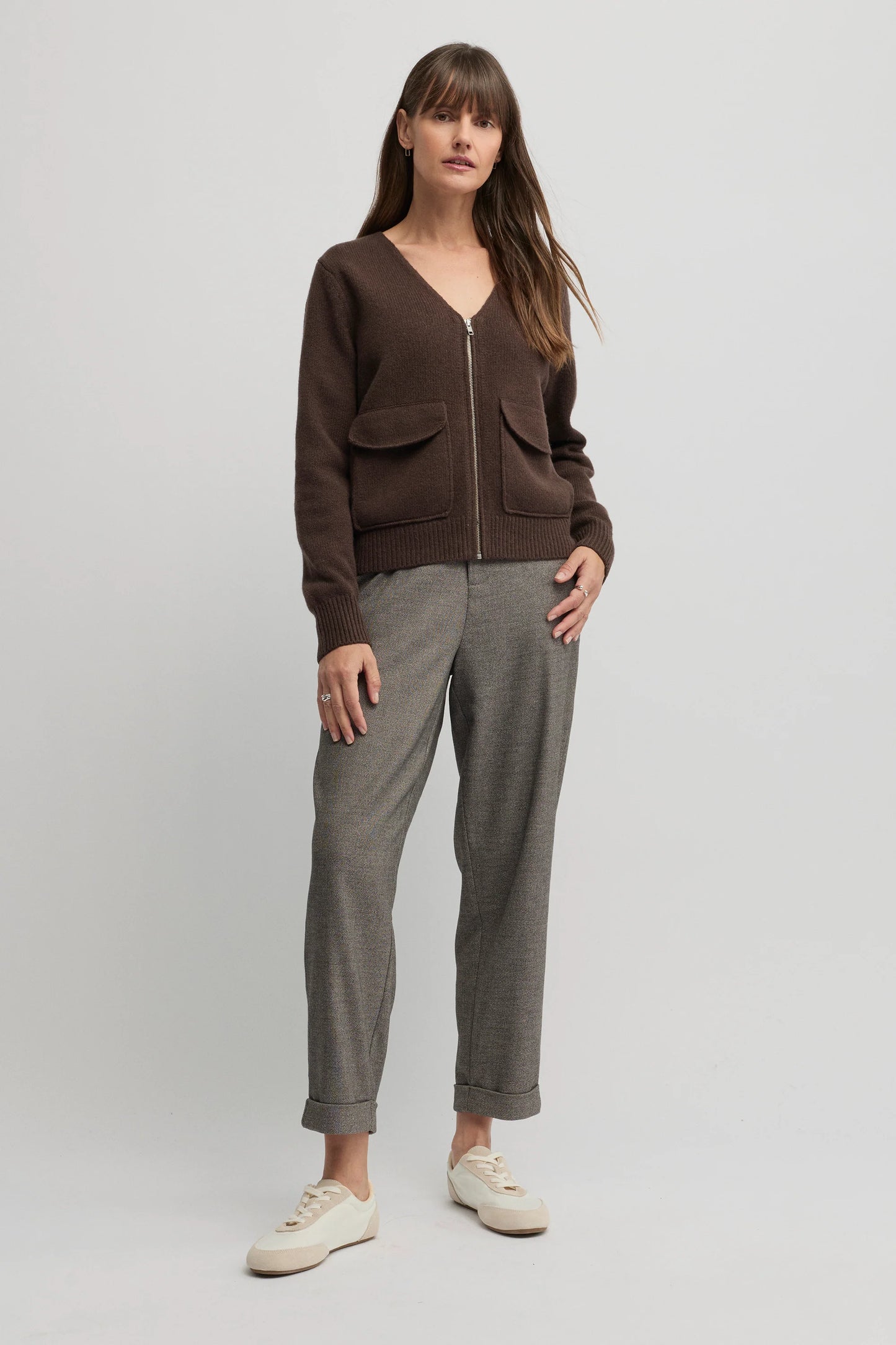 YARRA TRAIL CENTOSA CARDI - TRUFFLE - THE VOGUE STORE