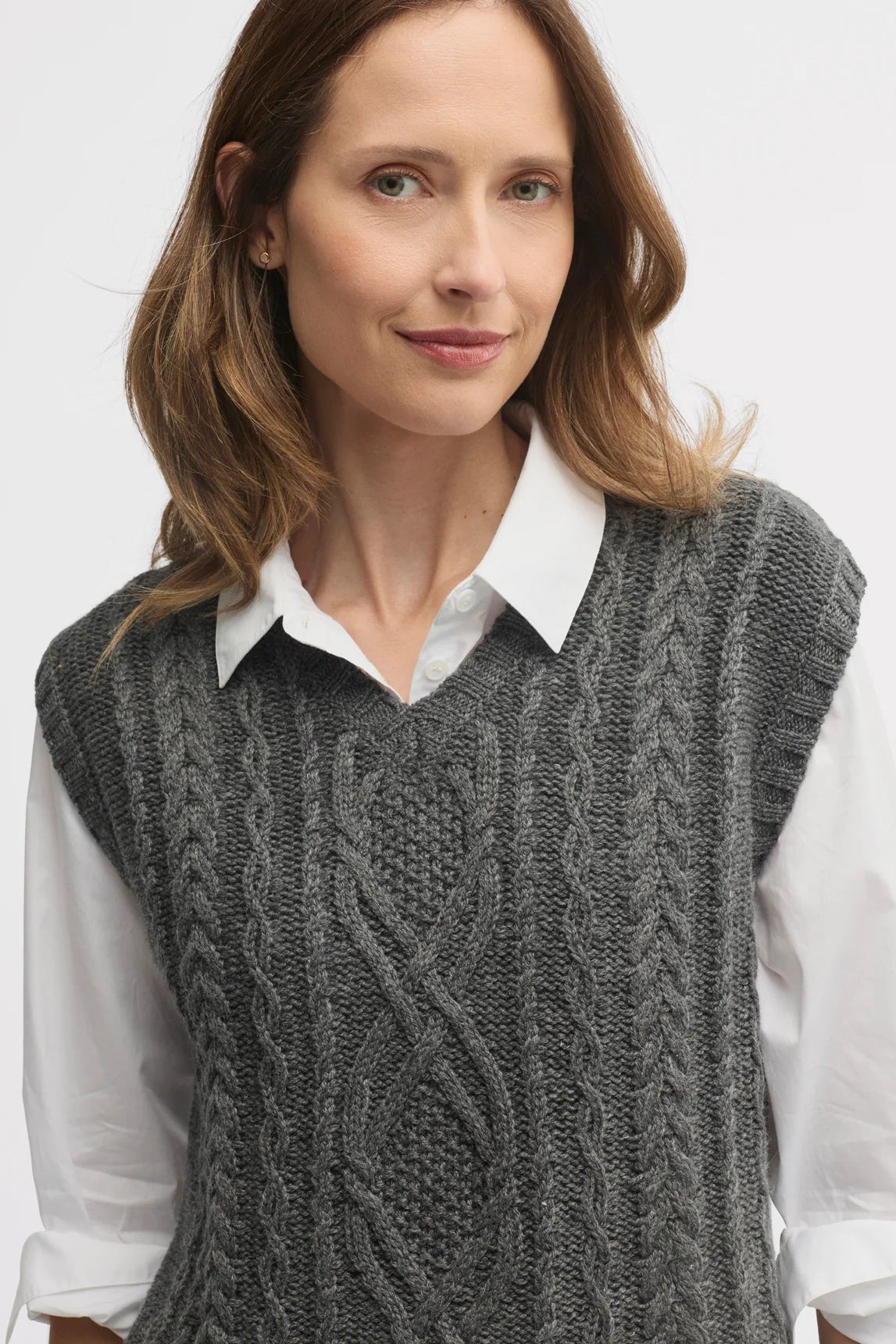 YARRA TRAIL RATIONALE KNIT VEST - CHARCOAL MARLE - THE VOGUE STORE