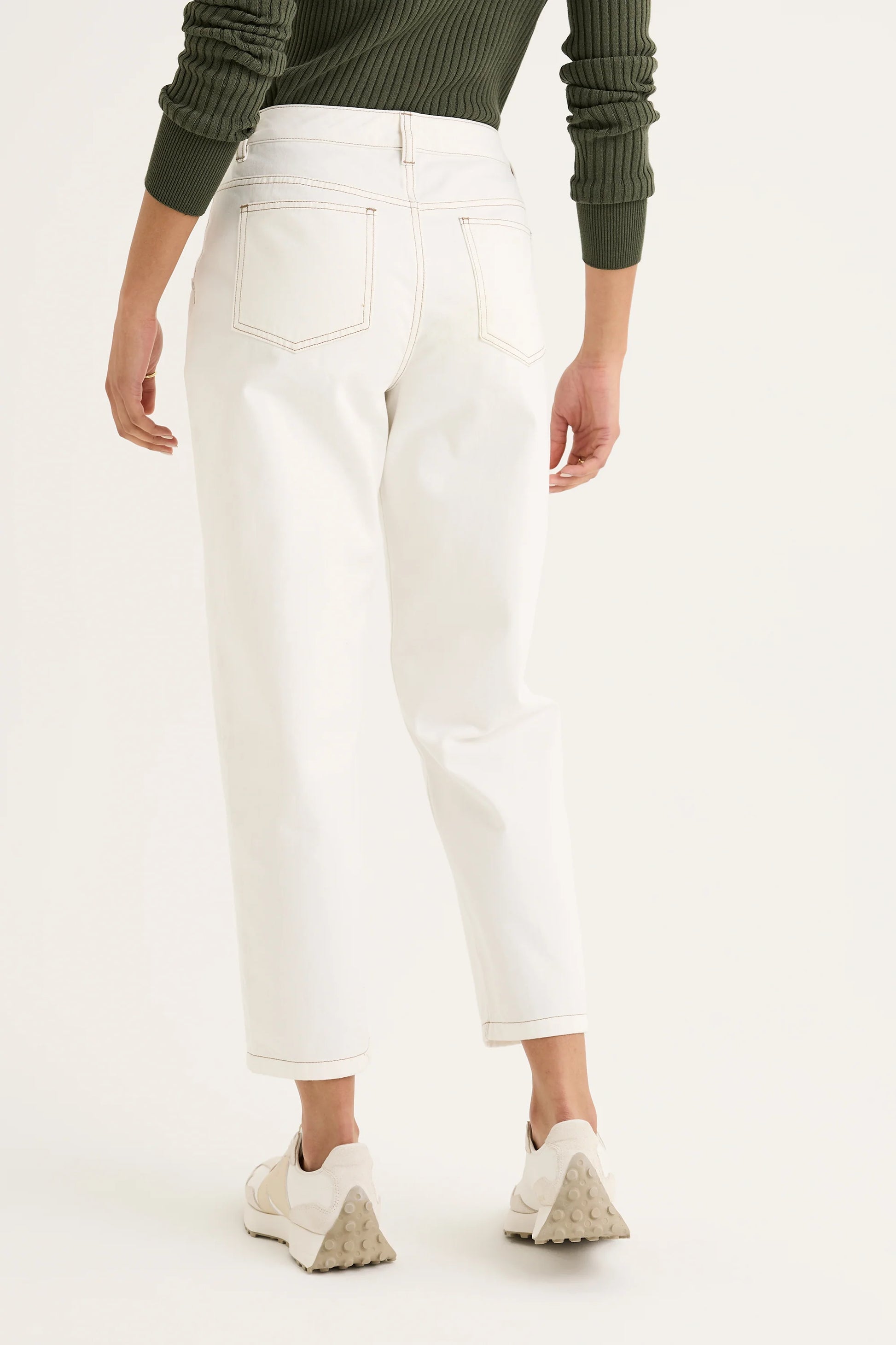 YARRA TRAIL BRIAR SLIM LEG JEAN - ECRU - THE VOGUE STORE