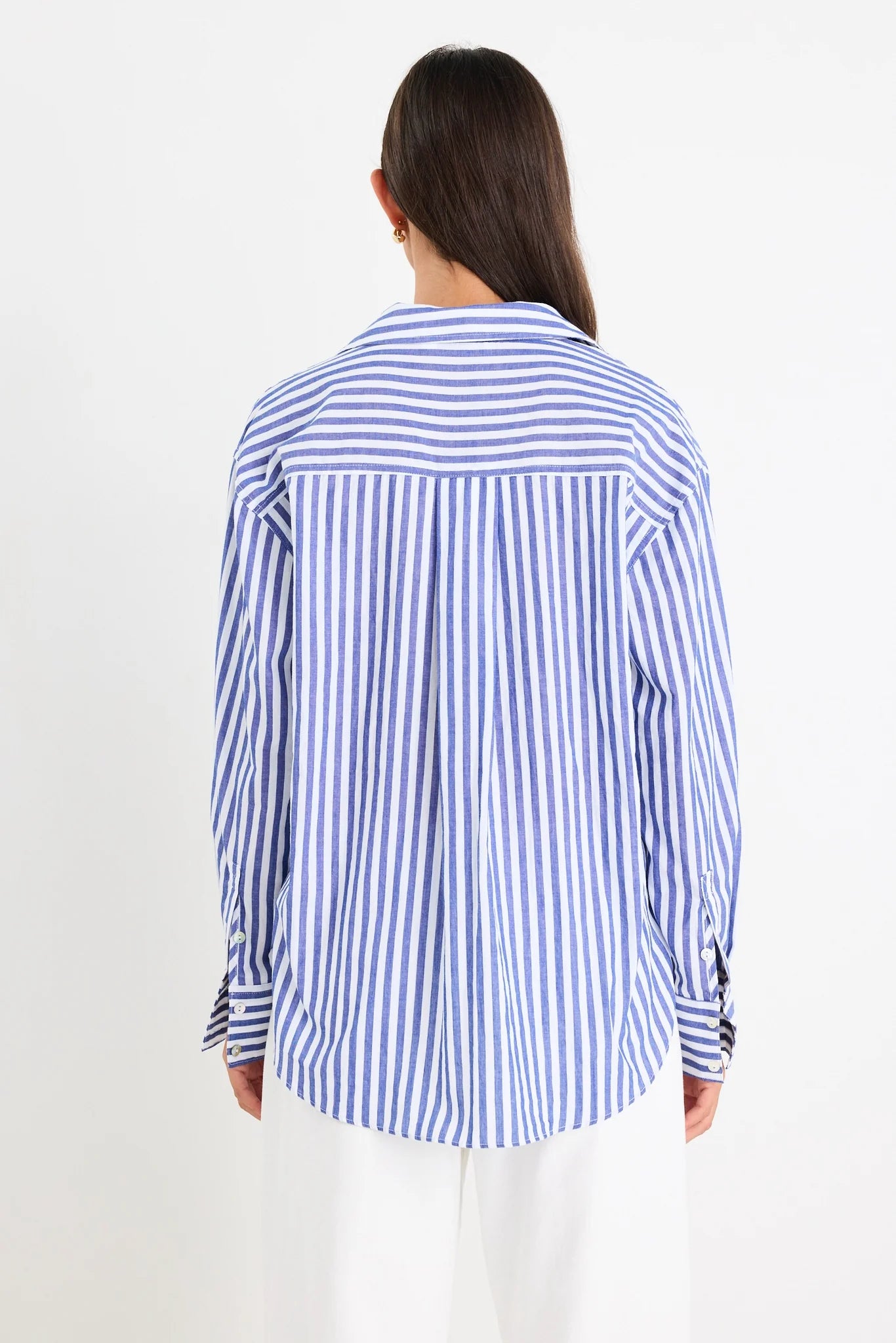 STORIES BE TOLD YOU GOT THIS BLUE STRIPE COTTON OVERSIZED SHIRT  - THE VOGUE STORE