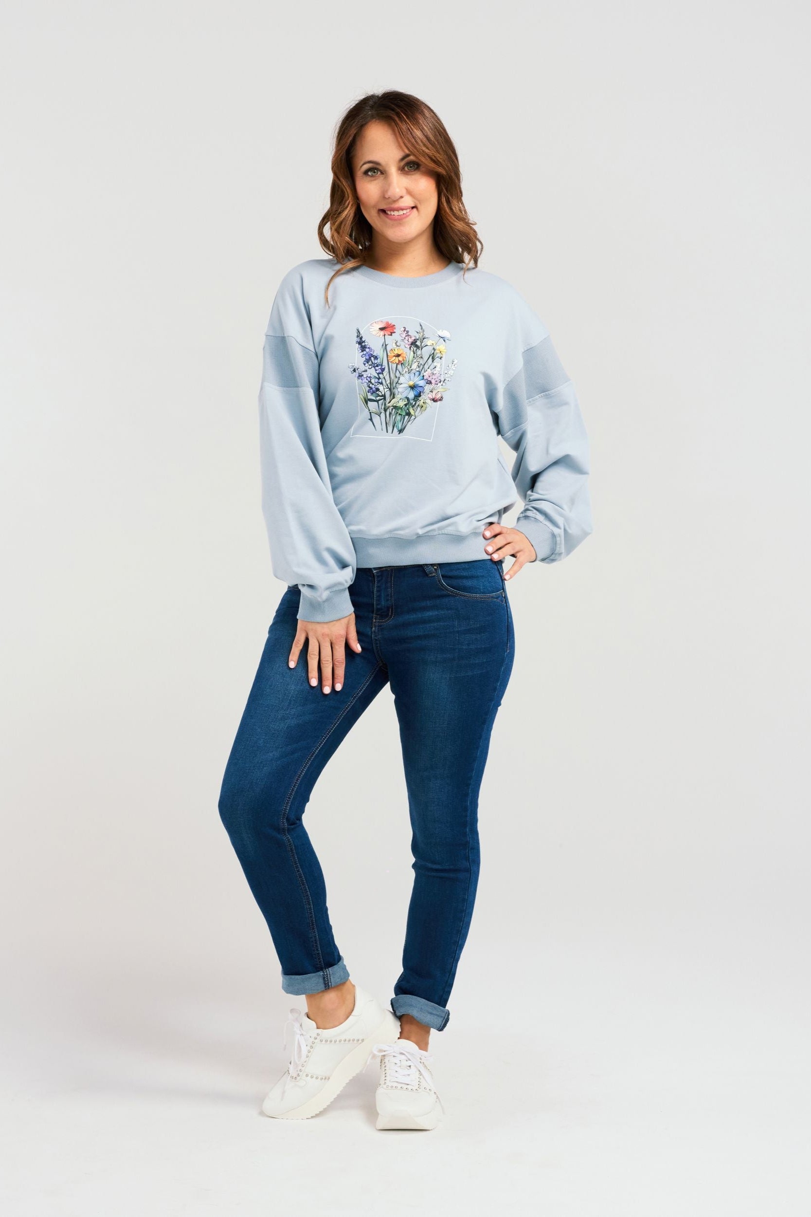ZAFINA LIVIA SWEAT - PALE BLUE - THE VOGUE STORE 