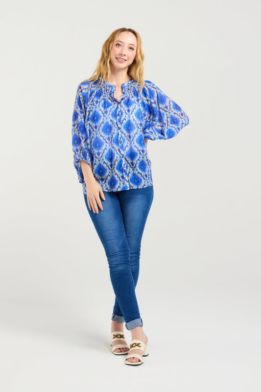 ZAFINA JUNIPER TOP - PAISLEY PAINTING - THE VOGUE STORE