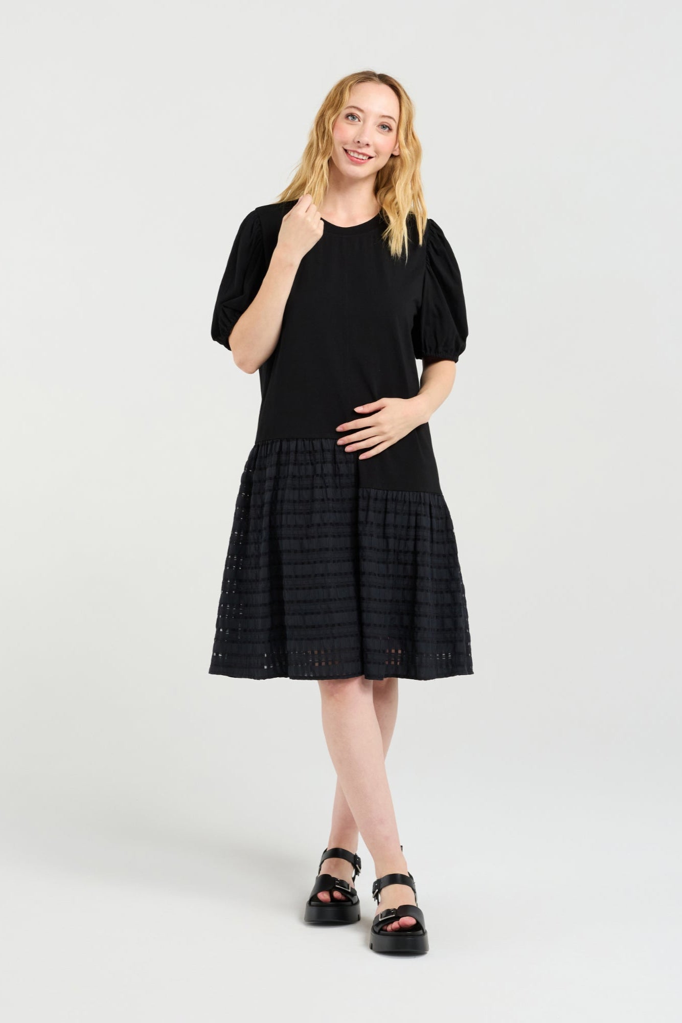 ZAFINA EVELYN DRESS - BLACK - THE VOGUE STORE