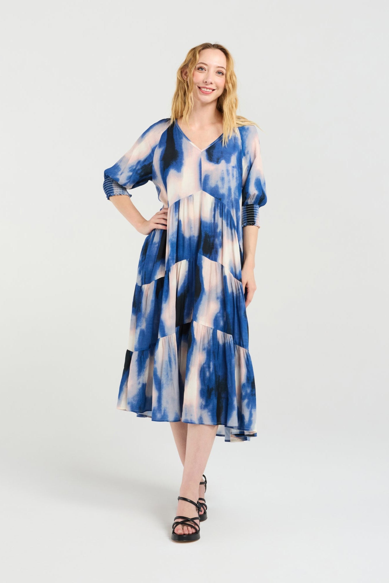 ZAFINA SABRINA DRESS - CELESTE - THE VOGUE STORE