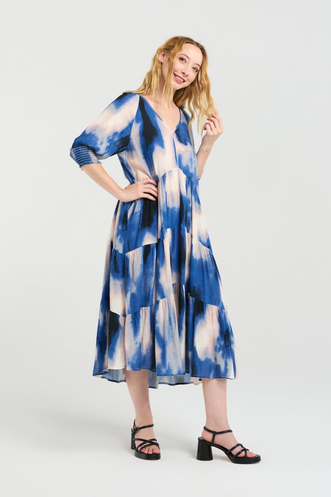 ZAFINA SABRINA DRESS - CELESTE - THE VOGUE STORE