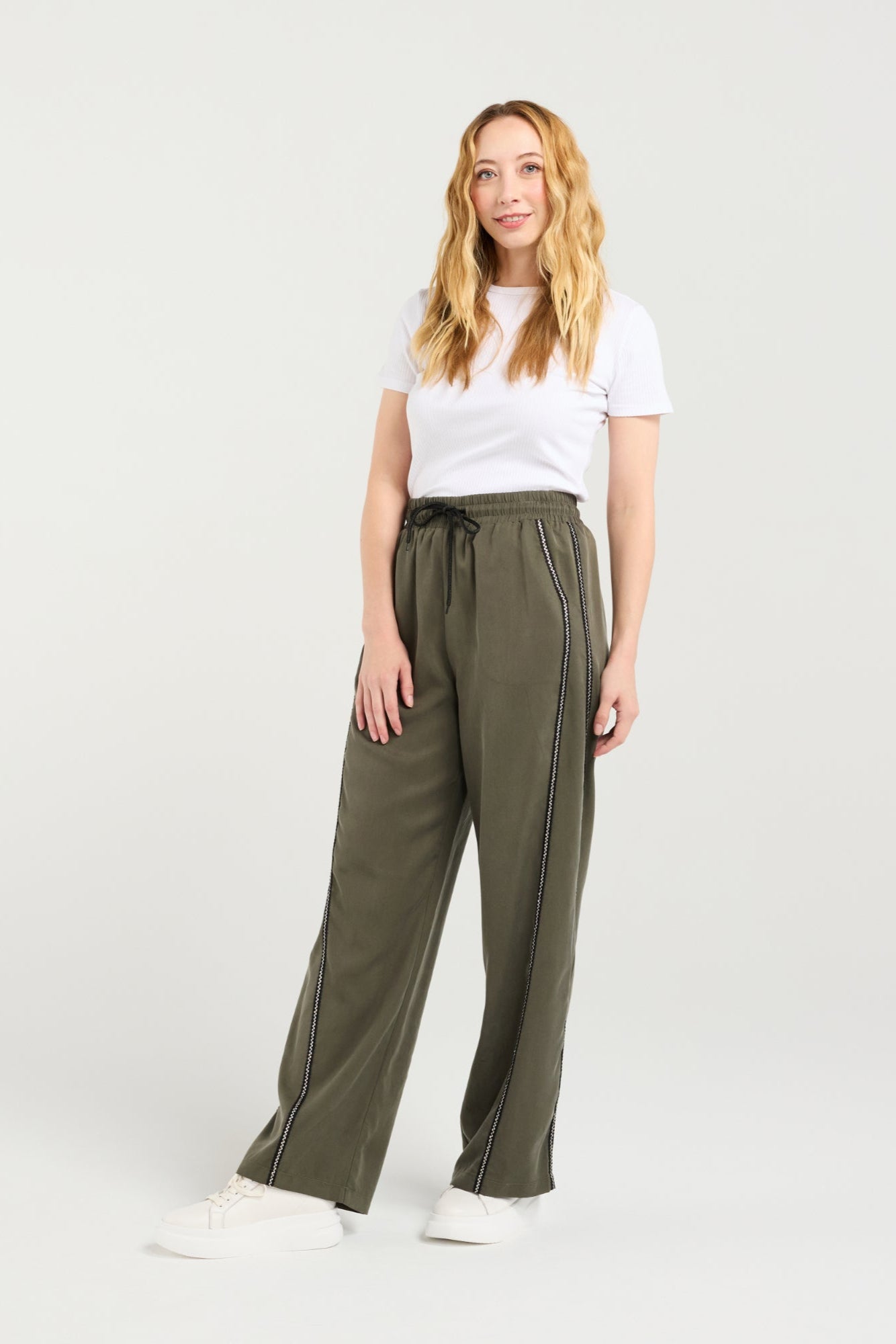 ZAFINA POLLY PANT - OLIVE - THE VOGUE STORE