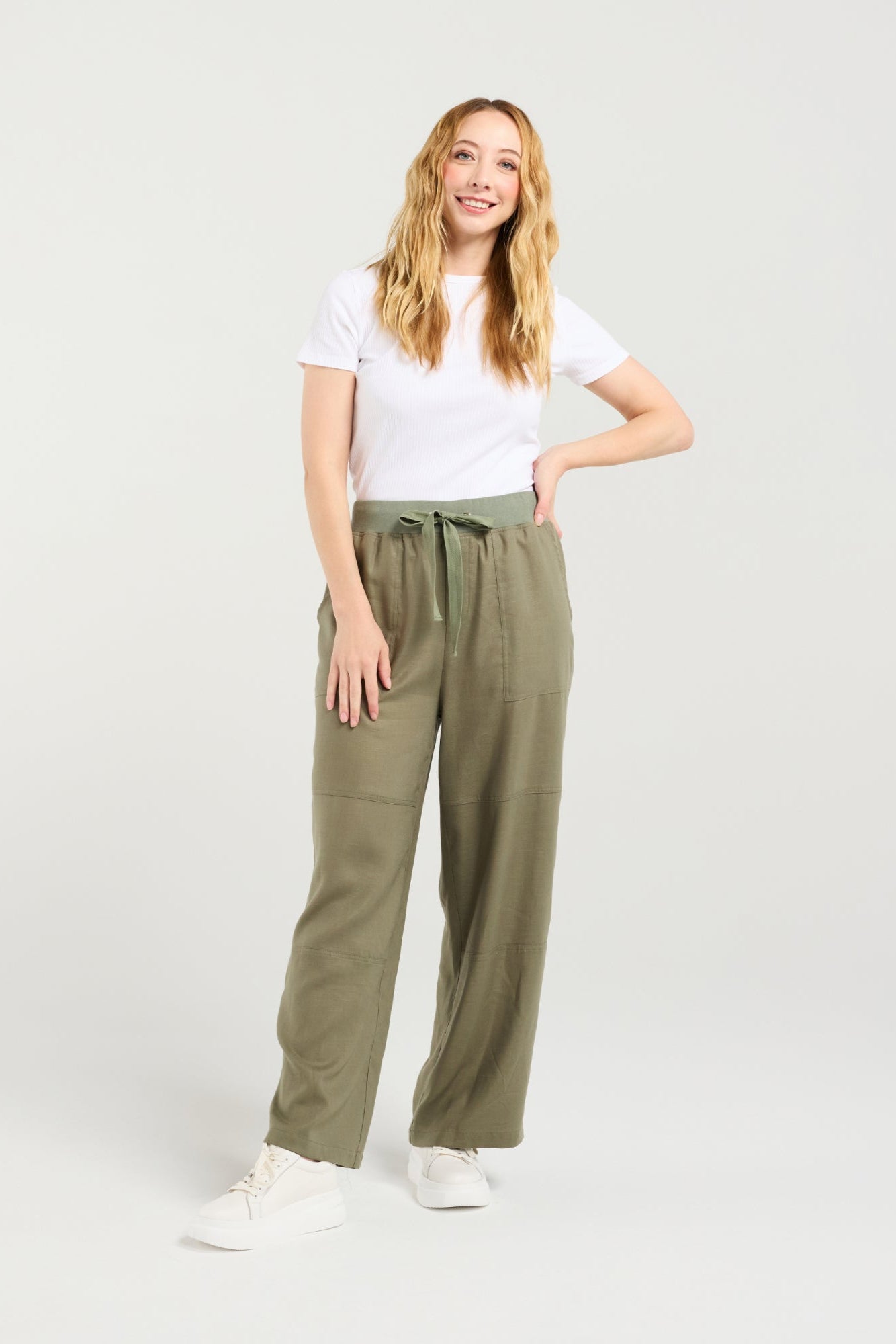 ZAFINA TALLULAH PANT - SAGE - THE VOGUE STORE