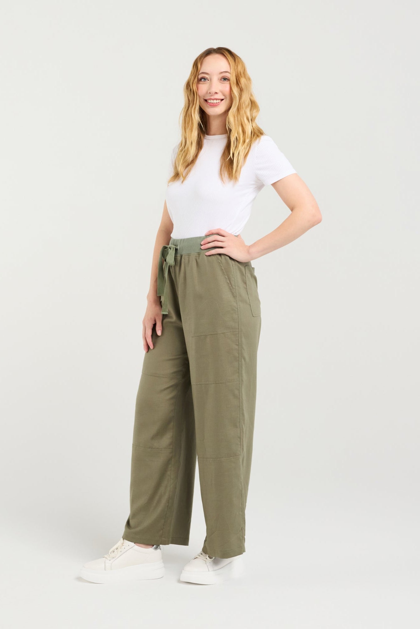 ZAFINA TALLULAH PANT - SAGE - THE VOGUE STORE