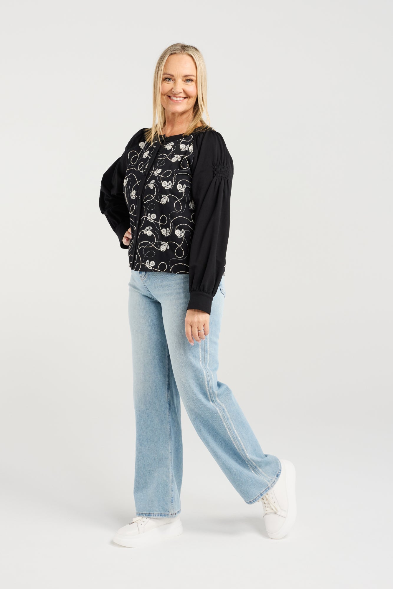 ZAFINA ALINA TOP - FLOWER THREAD - THE VOGUE STORE