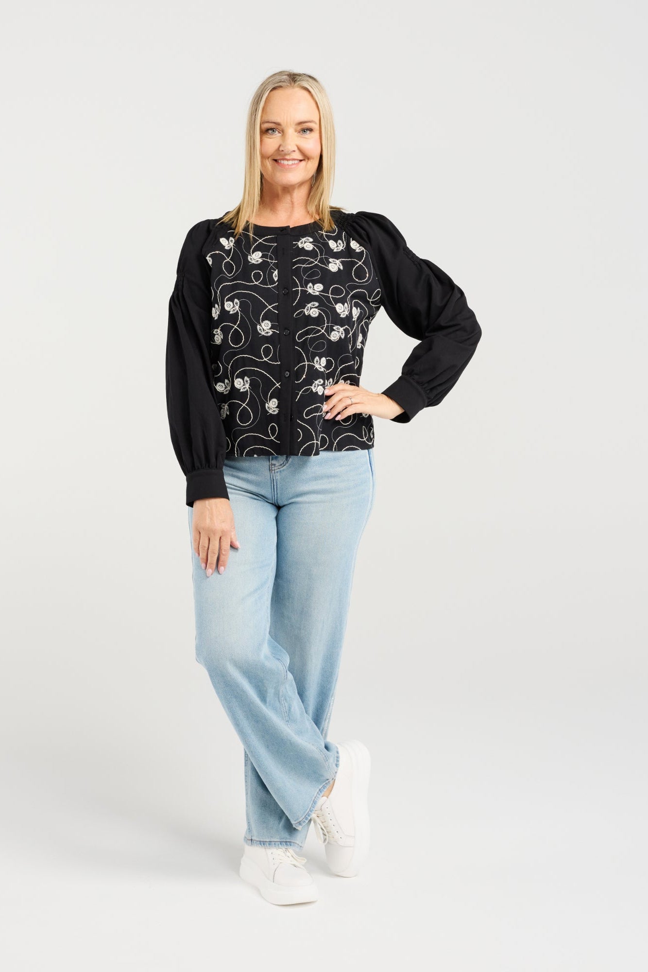 ZAFINA ALINA TOP - FLOWER THREAD - THE VOGUE STORE