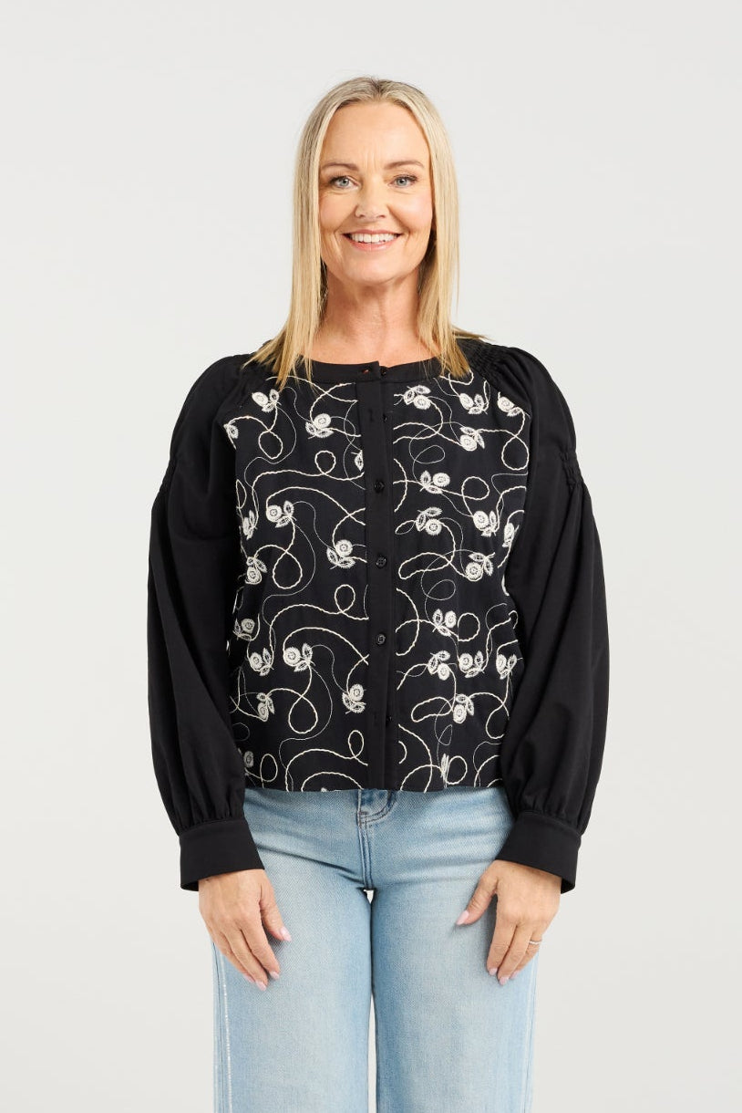 ZAFINA ALINA TOP - FLOWER THREAD - THE VOGUE STORE
