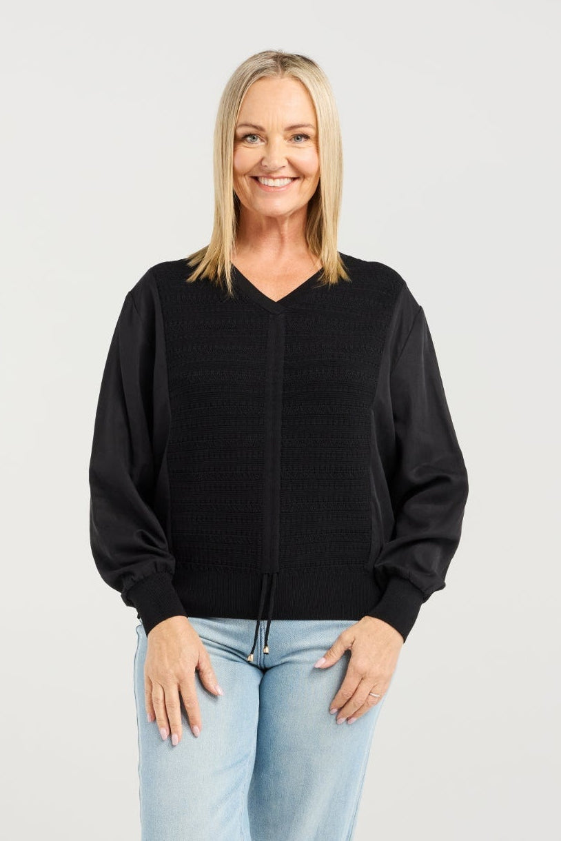 ZAFINA DAPHNE TOP - BLACK - THE VOGUE STORE