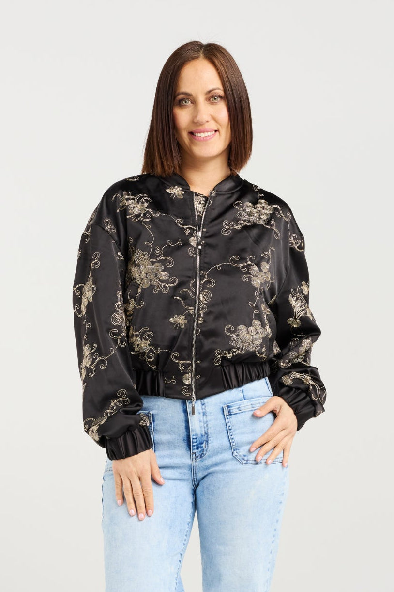 ZAFINA RAVEN JACKET - GILDED BLOOM - THE VOGUE STORE