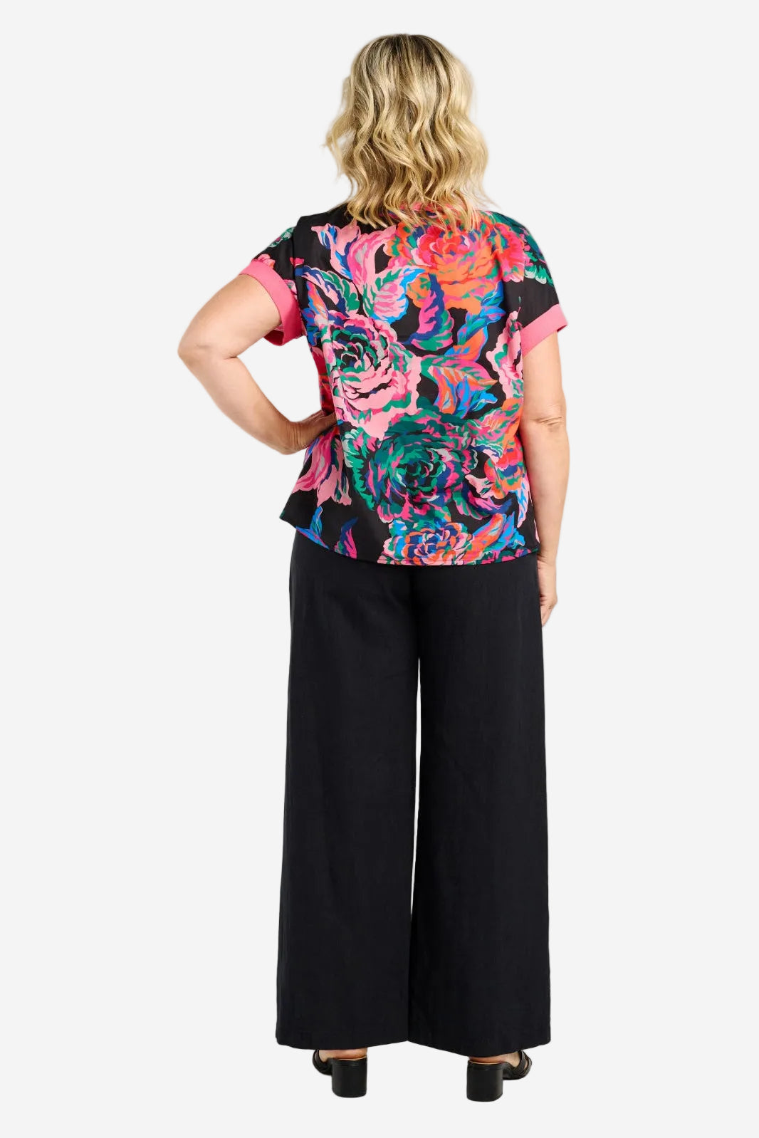 ZAFINA OLIVIA TOP - ABSTRACT GARDEN - THE VOGUE STORE