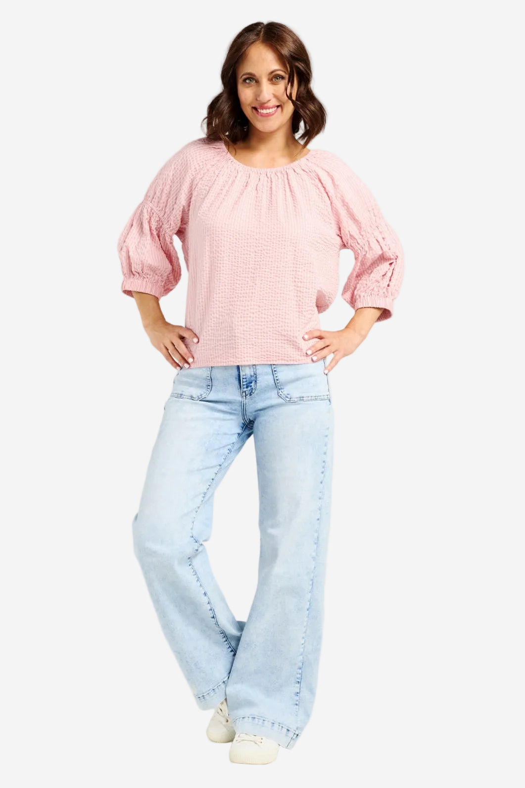 ZAFINA CAITLIN TOP - PINK STRIPE - THE VOGUE STORE
