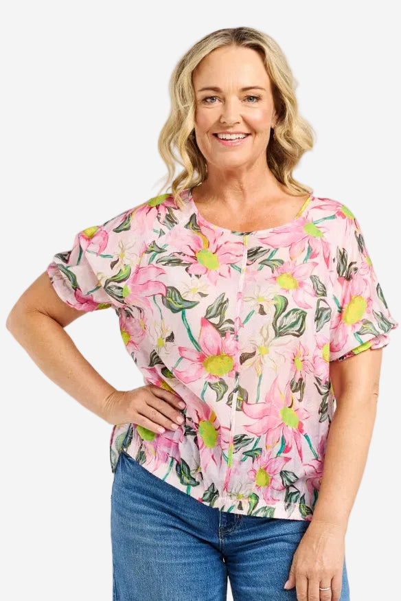 ZAFINA ELLA TOP - GENTLE GARDEN - THE VOGUE STORE