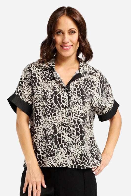 ZAFINA DIANA SHIRT - ANIMAL - THE VOGUE STORE