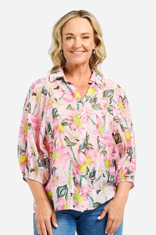 ZAFINA EMILY SHIRT - BLUSH BLOOM - THE VOGUE STORE