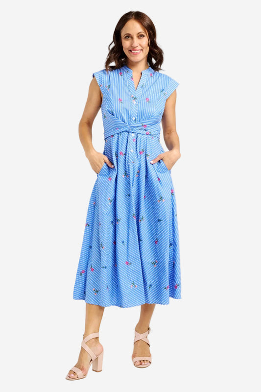 ZAFINA MILA DRESS - SPRING STRIPE - THE VOGUE STORE