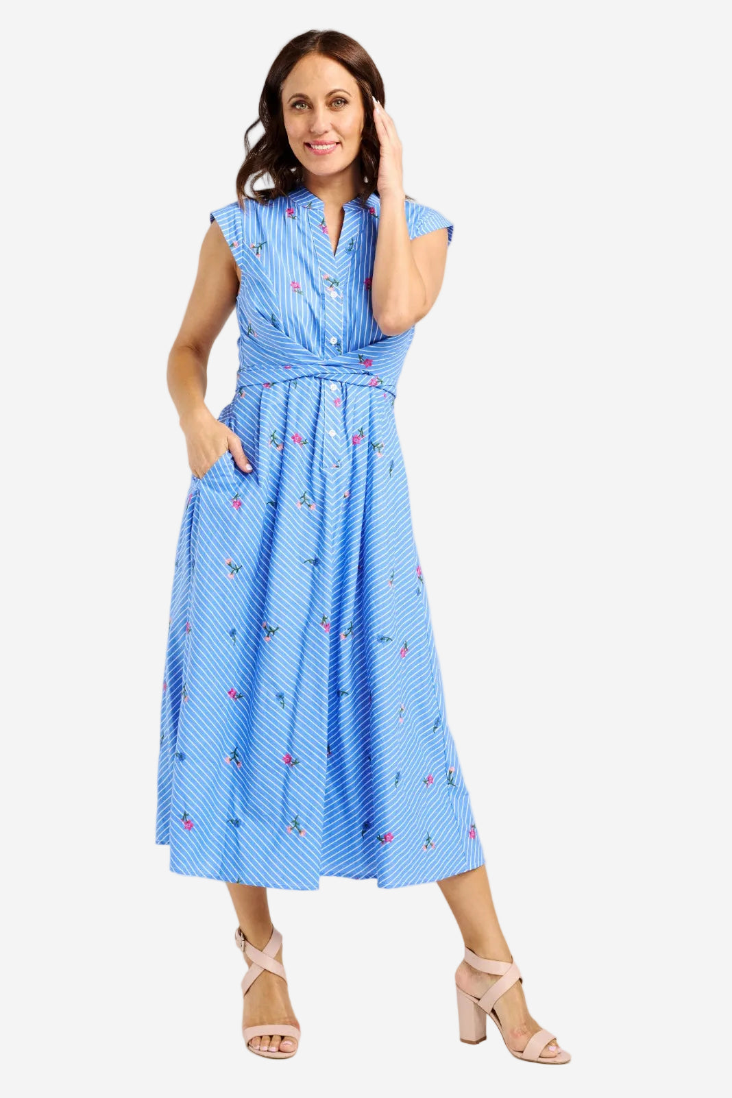 ZAFINA MILA DRESS - SPRING STRIPE - THE VOGUE STORE