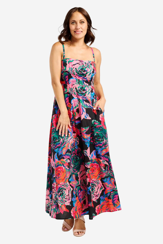 ZAFINA CLEMENTINE DRESS - ABSTRACT GARDEN - THE VOGUE 