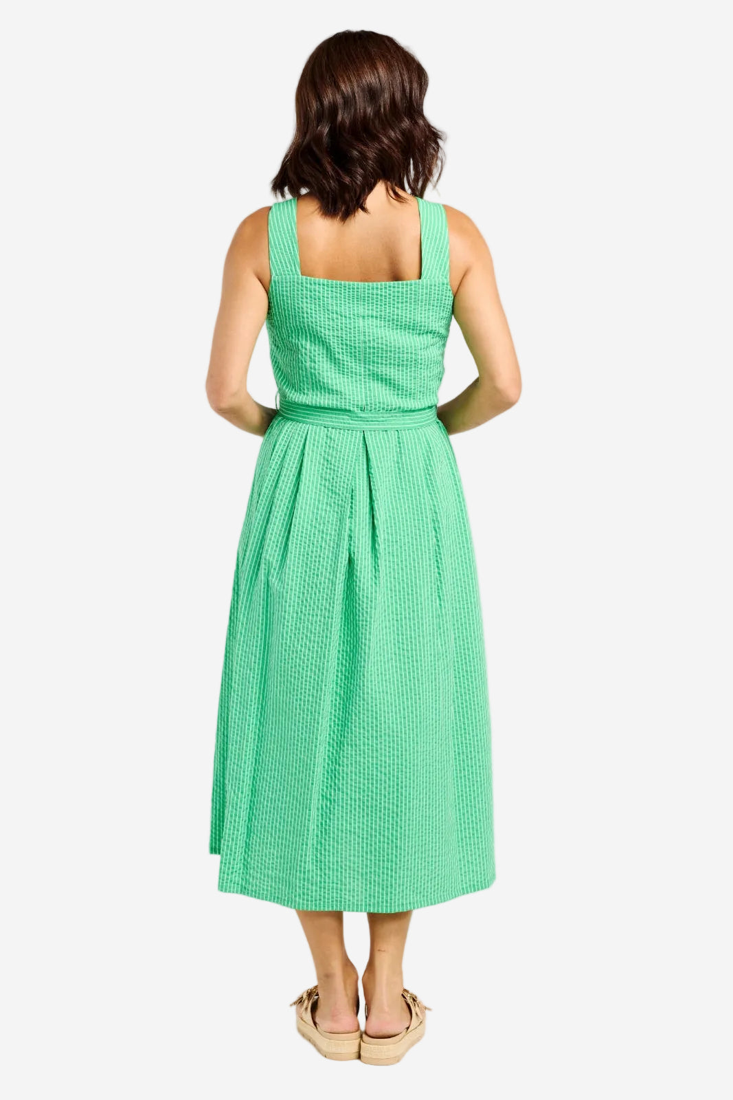 ZAFINA HADLEY DRESS - GREEN STRIPE - THE VOGUE STORE