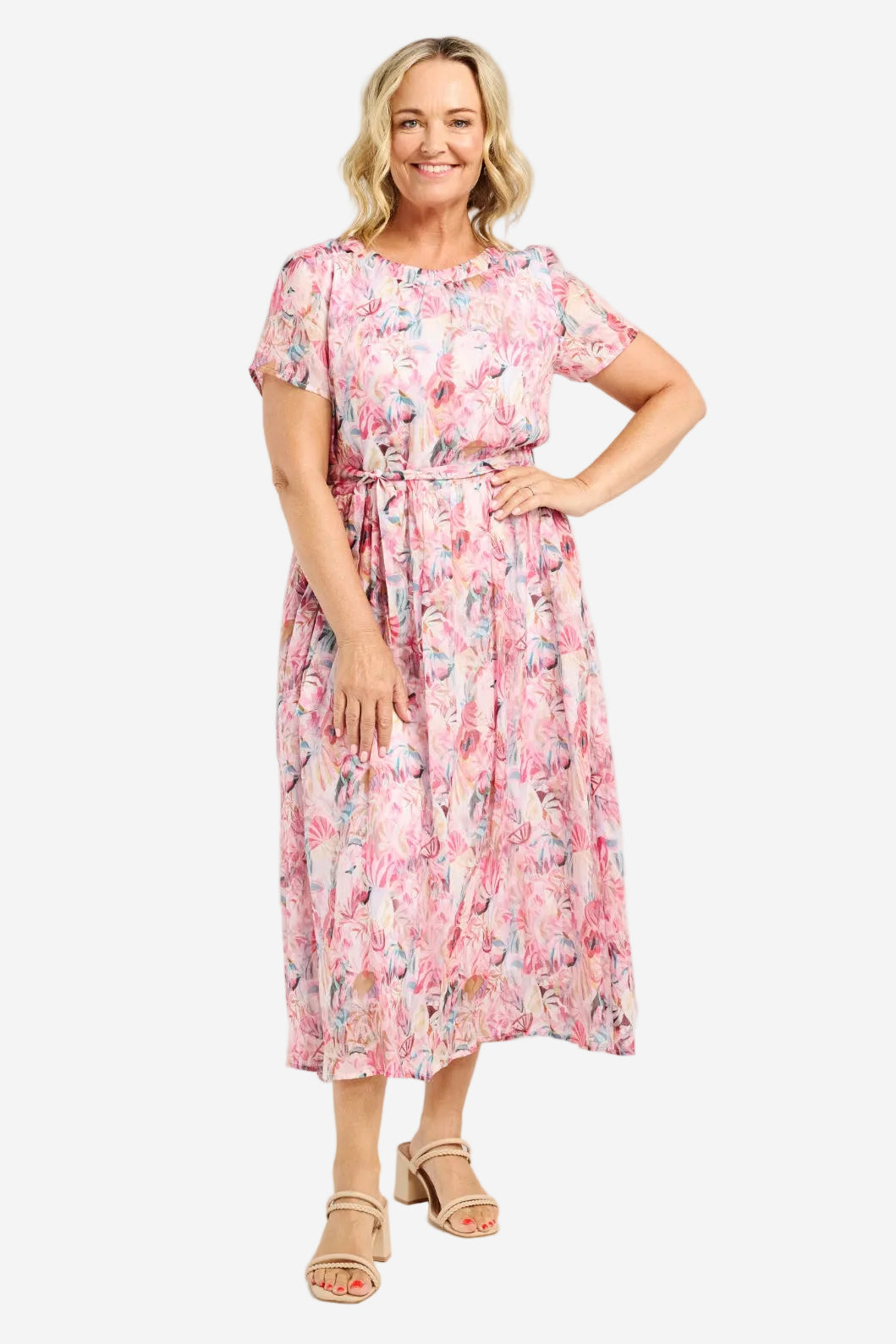 ZAFINA SCARLETT DRESS - FLORAL HAZE - THE VOGUE STORE