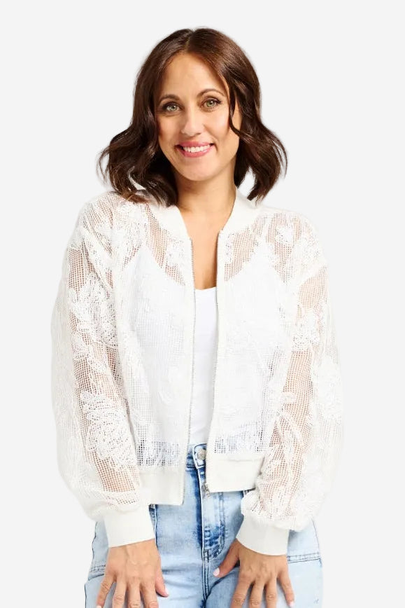 ZAFINA BIANCA BOMBER - PEARL BREEZE - THE VOGUE STORE